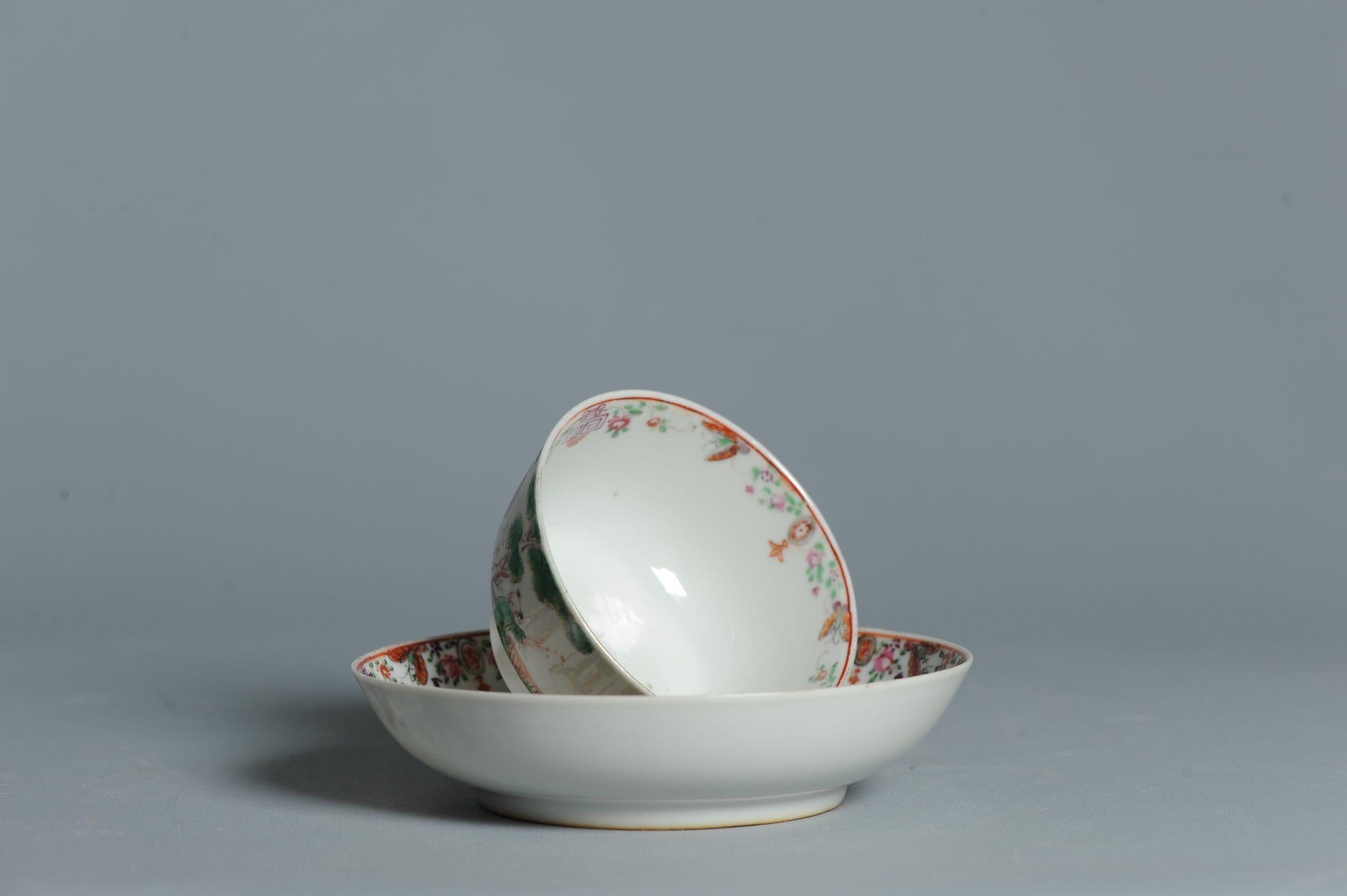 Antiguo 1740-1760 Juego de Café de Porcelana China Figural Rose Qianlong Perio en venta 6