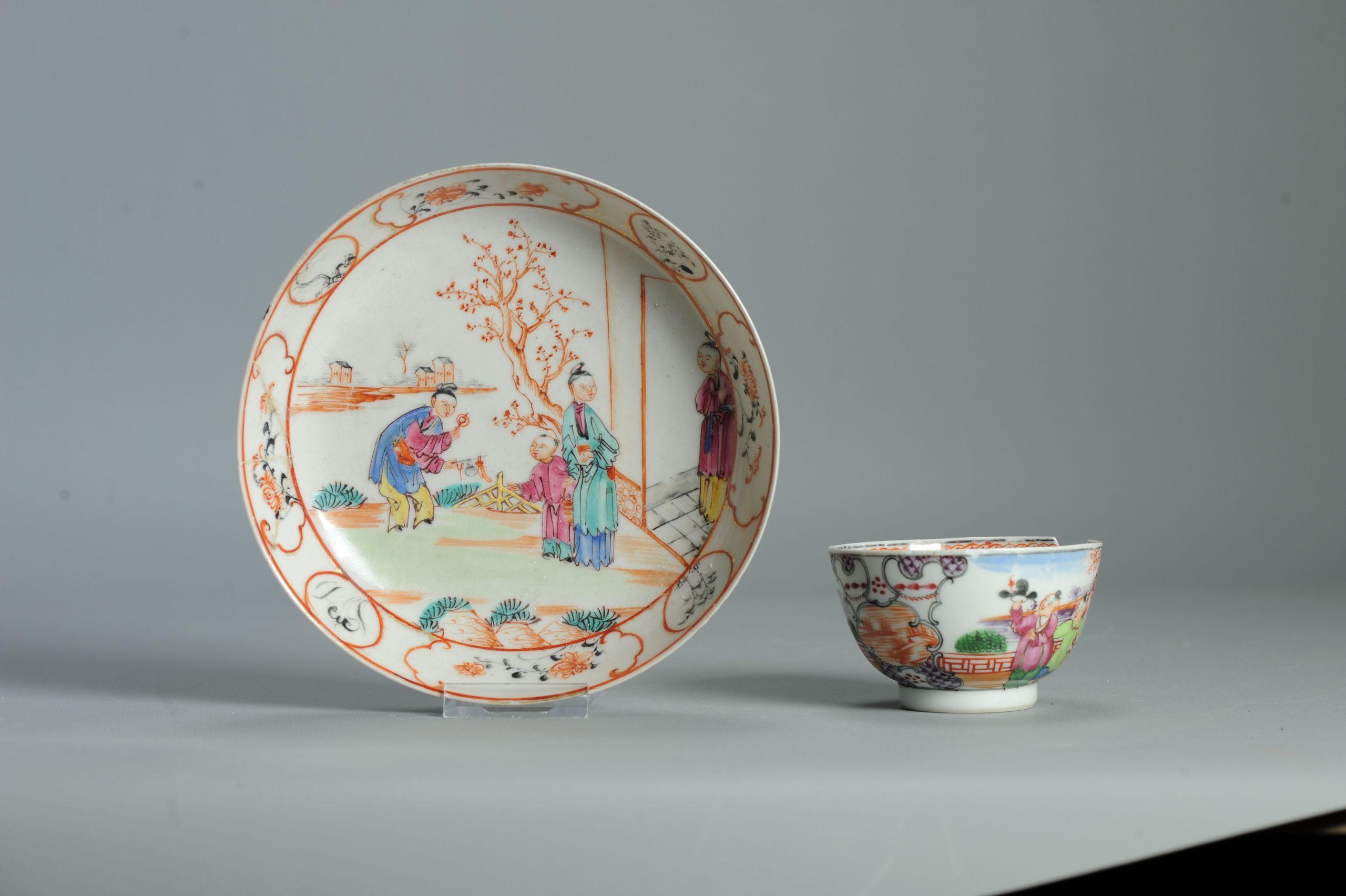 Antike 1740-1760 Chinesisch Porzellan Kaffee Set China Figural Rose Qianlong Perio im Angebot 8