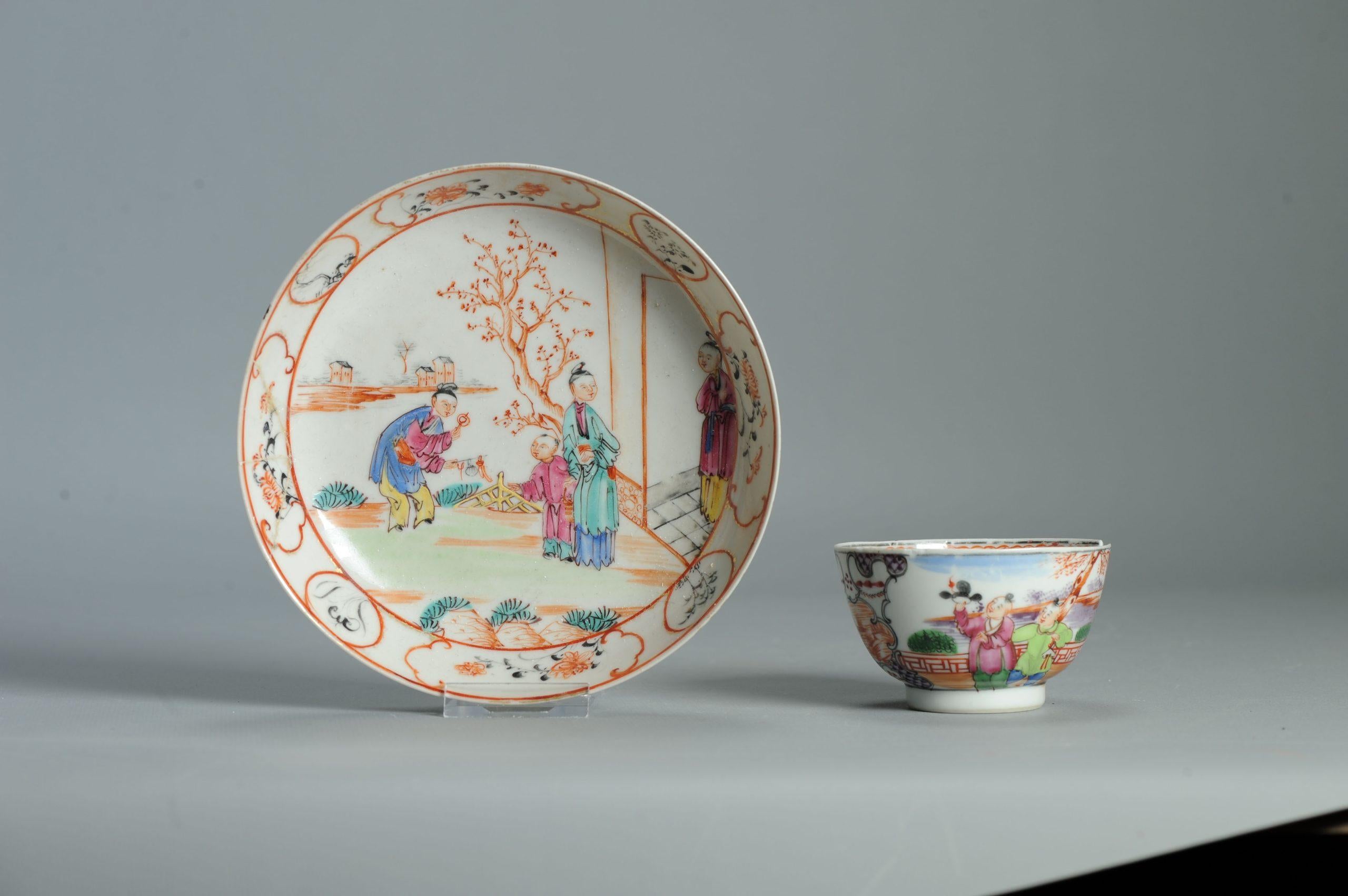 Antike 1740-1760 Chinesisch Porzellan Kaffee Set China Figural Rose Qianlong Perio im Angebot 11