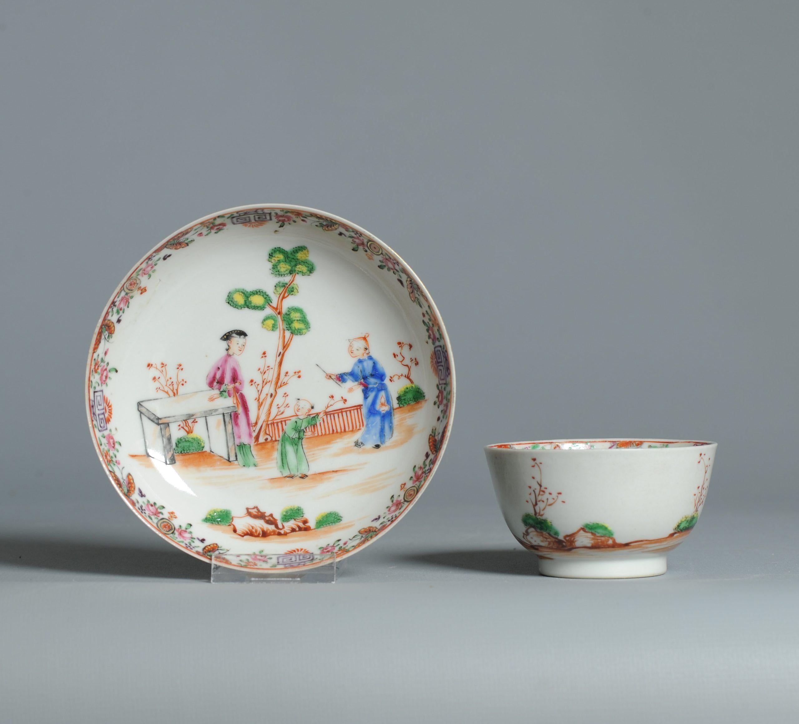 Antiguo 1740-1760 Juego de Café de Porcelana China Figural Rose Qianlong Perio en venta 10