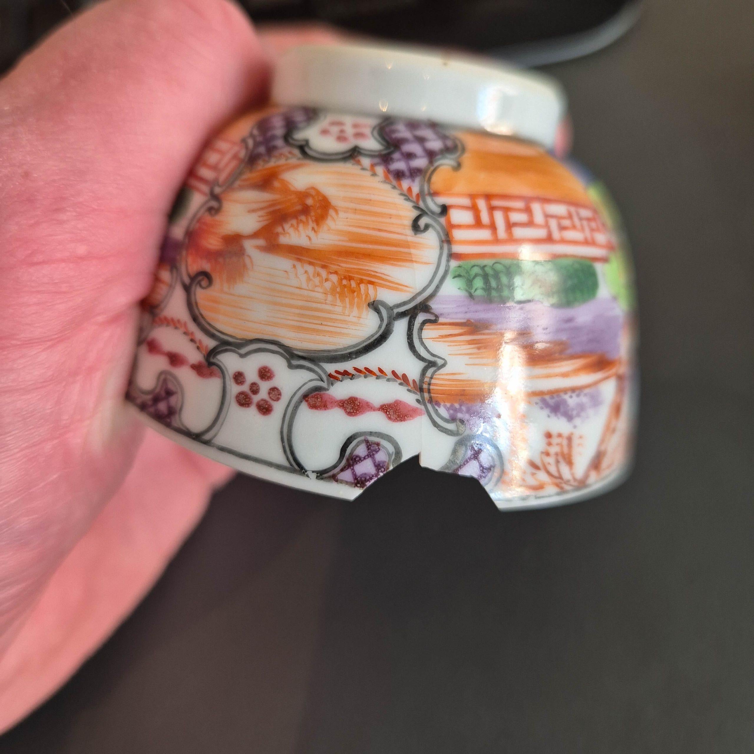 Antike 1740-1760 Chinesisch Porzellan Kaffee Set China Figural Rose Qianlong Perio im Angebot 12