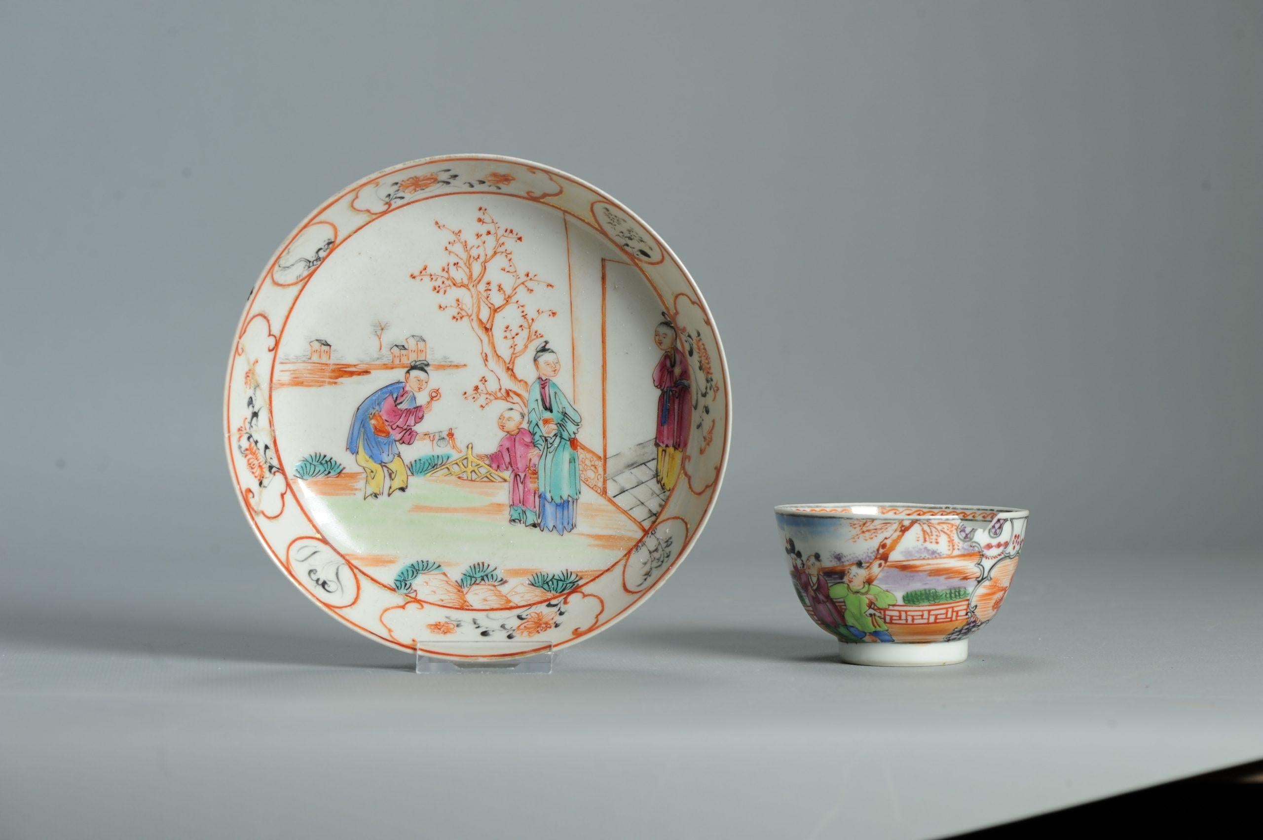 Antike 1740-1760 Chinesisch Porzellan Kaffee Set China Figural Rose Qianlong Perio (Qing-Dynastie) im Angebot