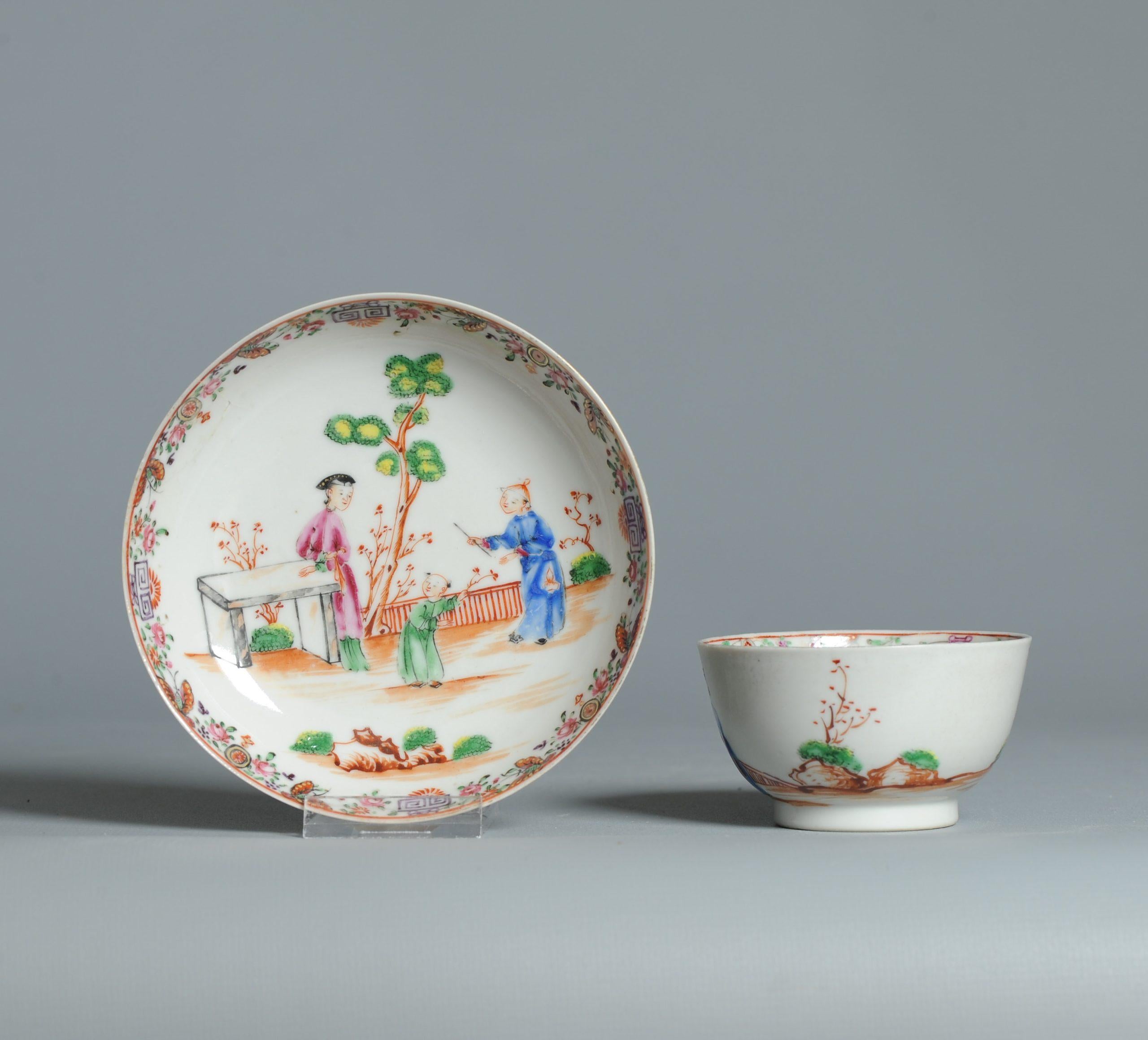 Antiguo 1740-1760 Juego de Café de Porcelana China Figural Rose Qianlong Perio Chino en venta
