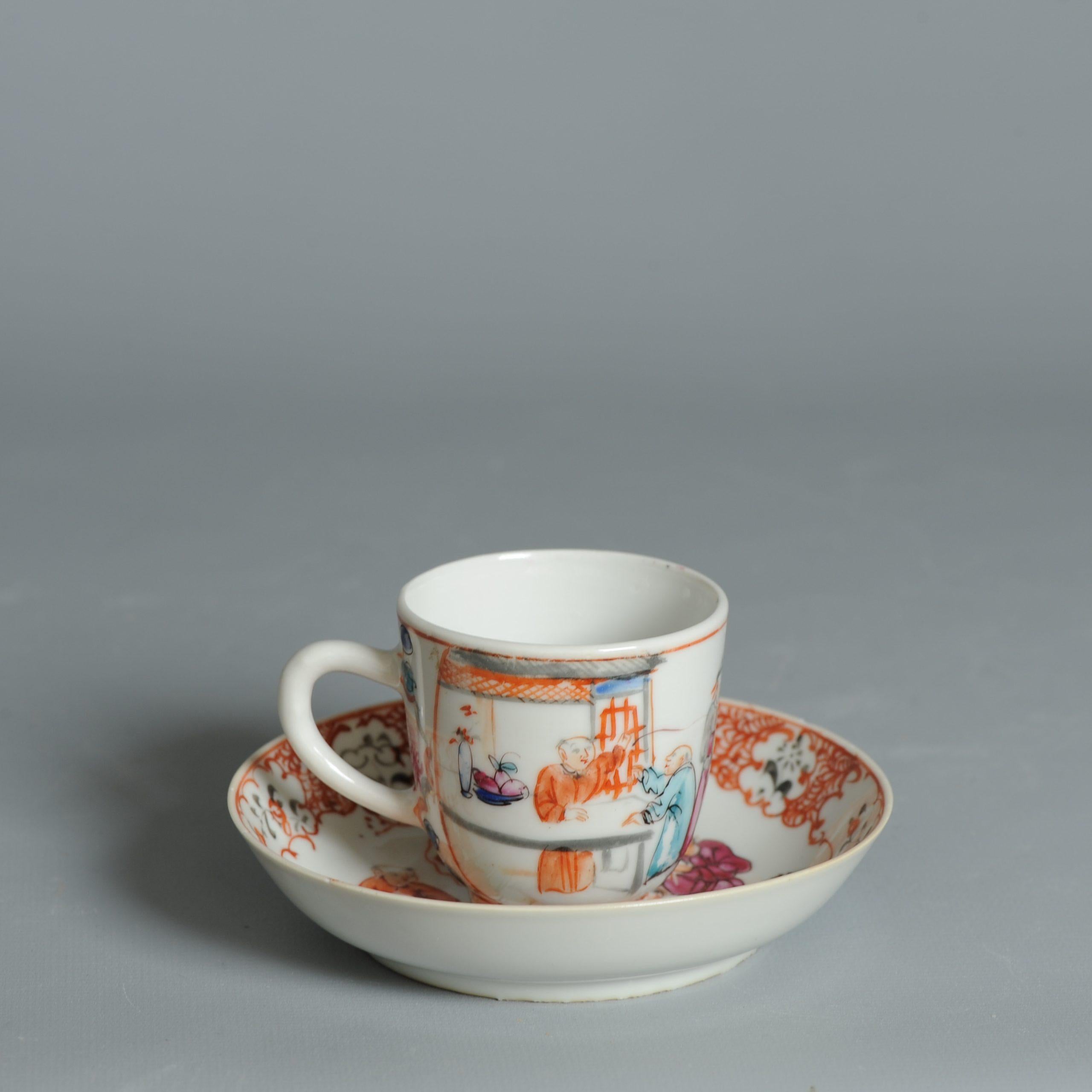 Antike 1740-1760 Chinesisch Porzellan Kaffee Set China Figural Rose Qianlong Perio im Zustand „Gut“ im Angebot in Amsterdam, Noord Holland