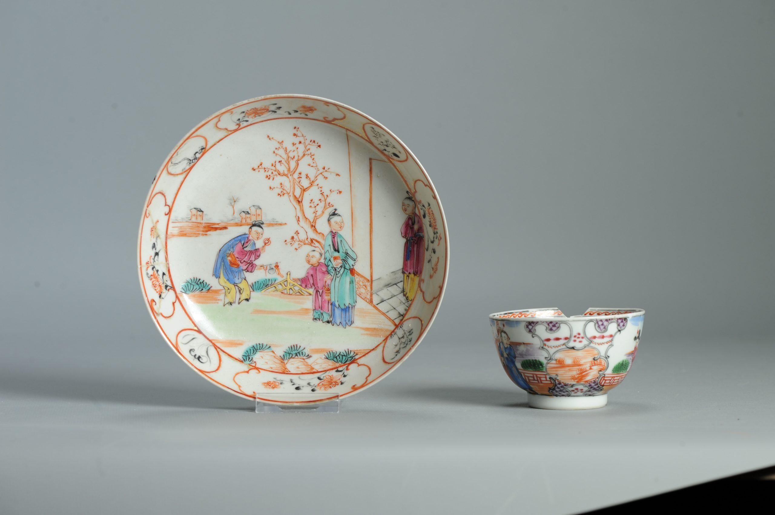 Antike 1740-1760 Chinesisch Porzellan Kaffee Set China Figural Rose Qianlong Perio (18. Jahrhundert und früher) im Angebot