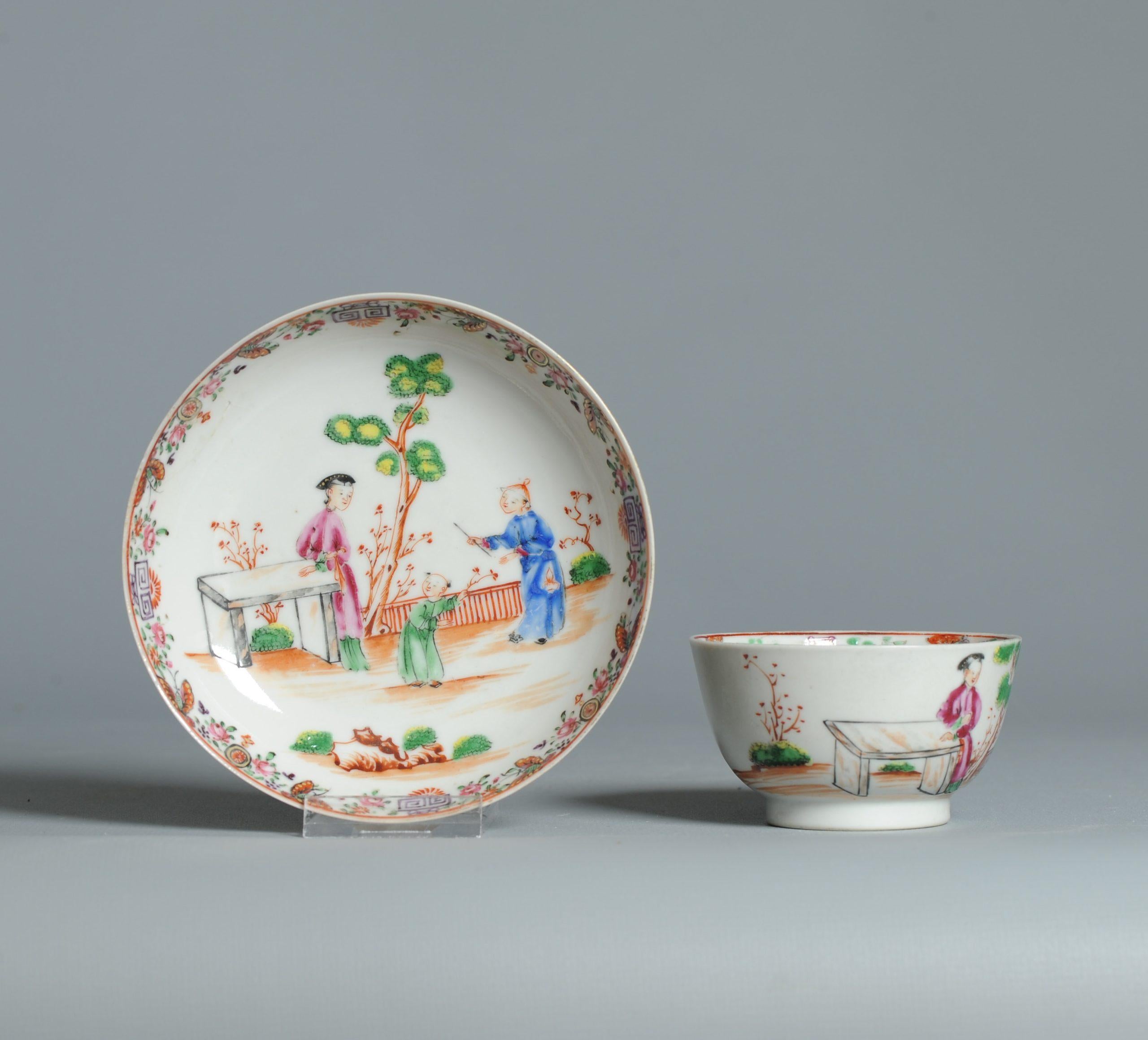 Antiguo 1740-1760 Juego de Café de Porcelana China Figural Rose Qianlong Perio en Bueno estado para la venta en Amsterdam, Noord Holland