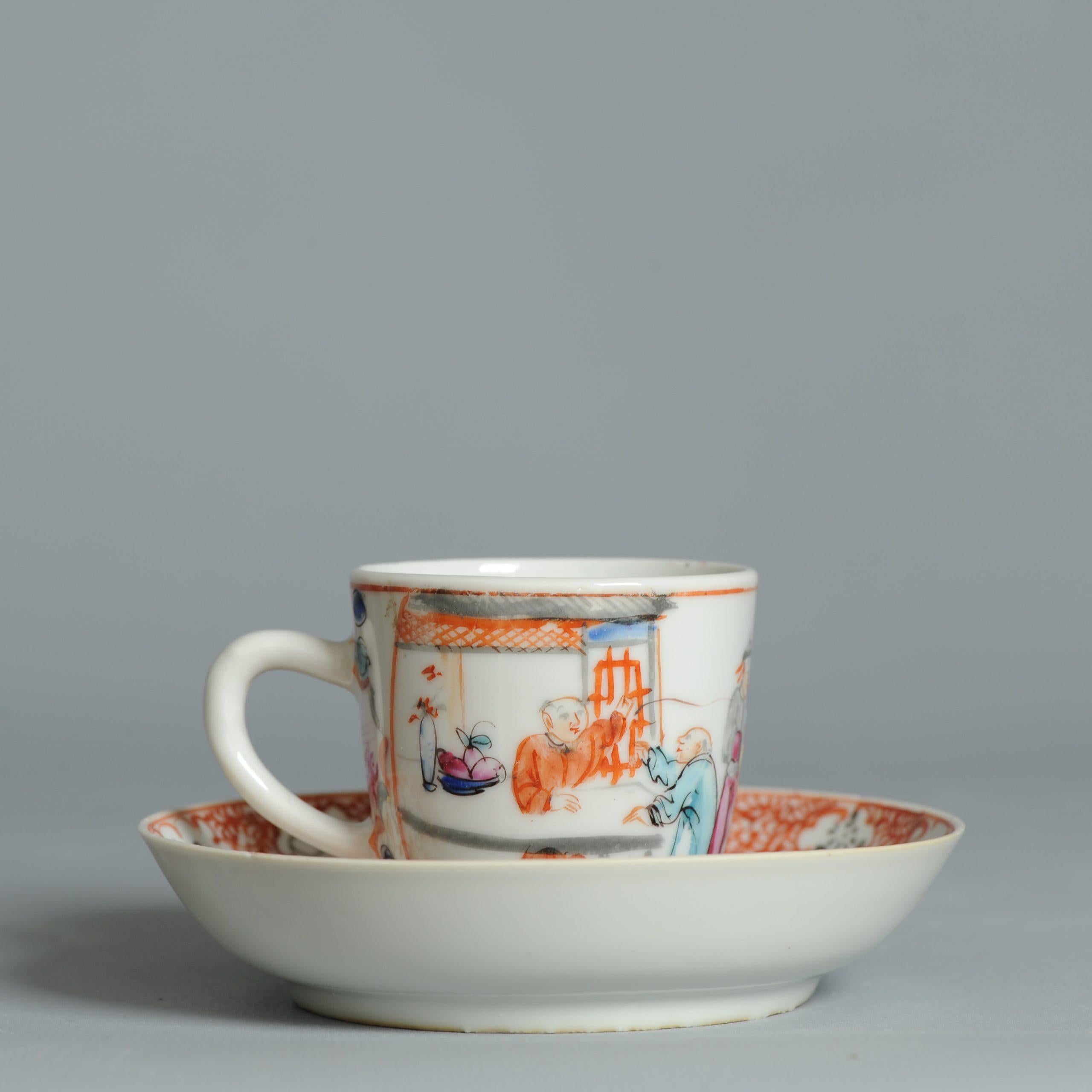 Antike 1740-1760 Chinesisch Porzellan Kaffee Set China Figural Rose Qianlong Perio im Angebot 1