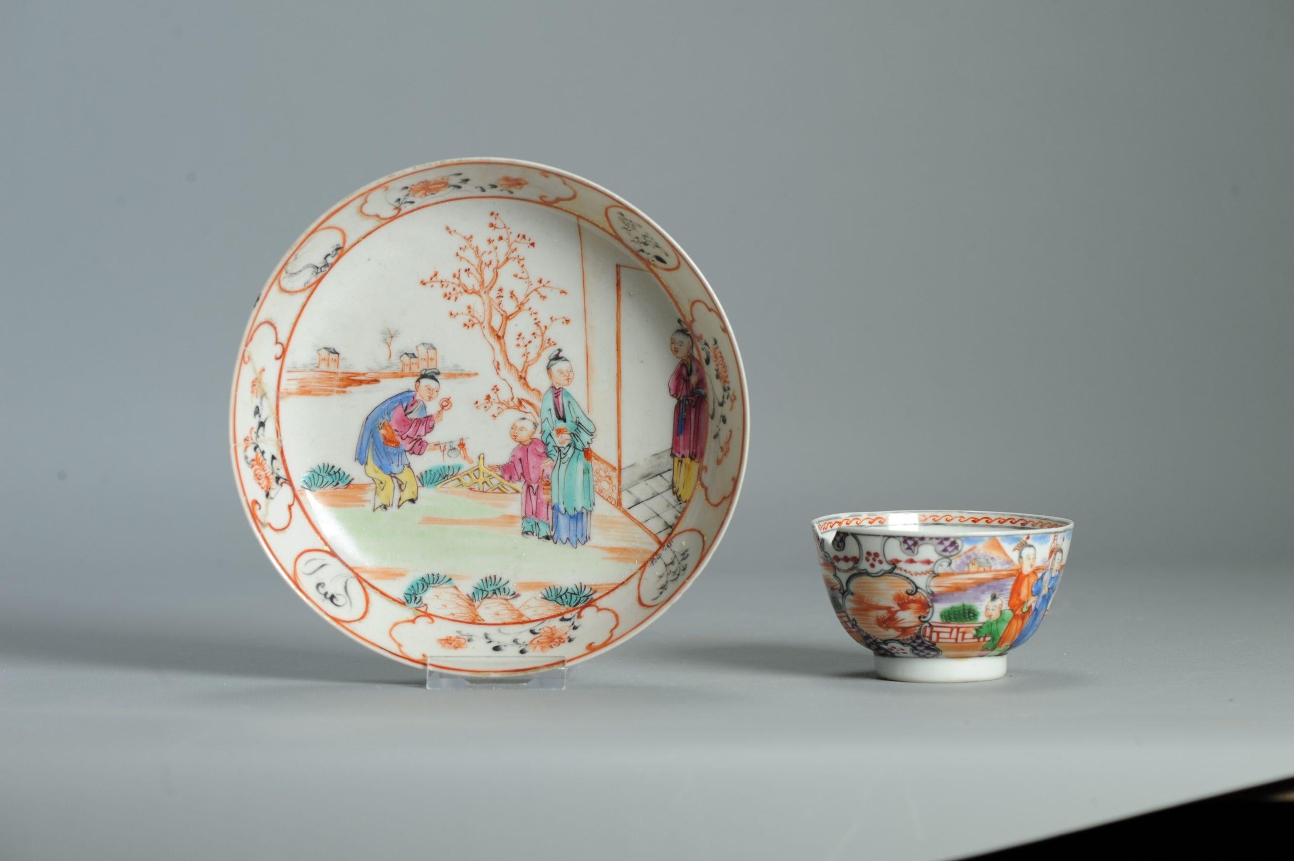 Antike 1740-1760 Chinesisch Porzellan Kaffee Set China Figural Rose Qianlong Perio im Angebot 4