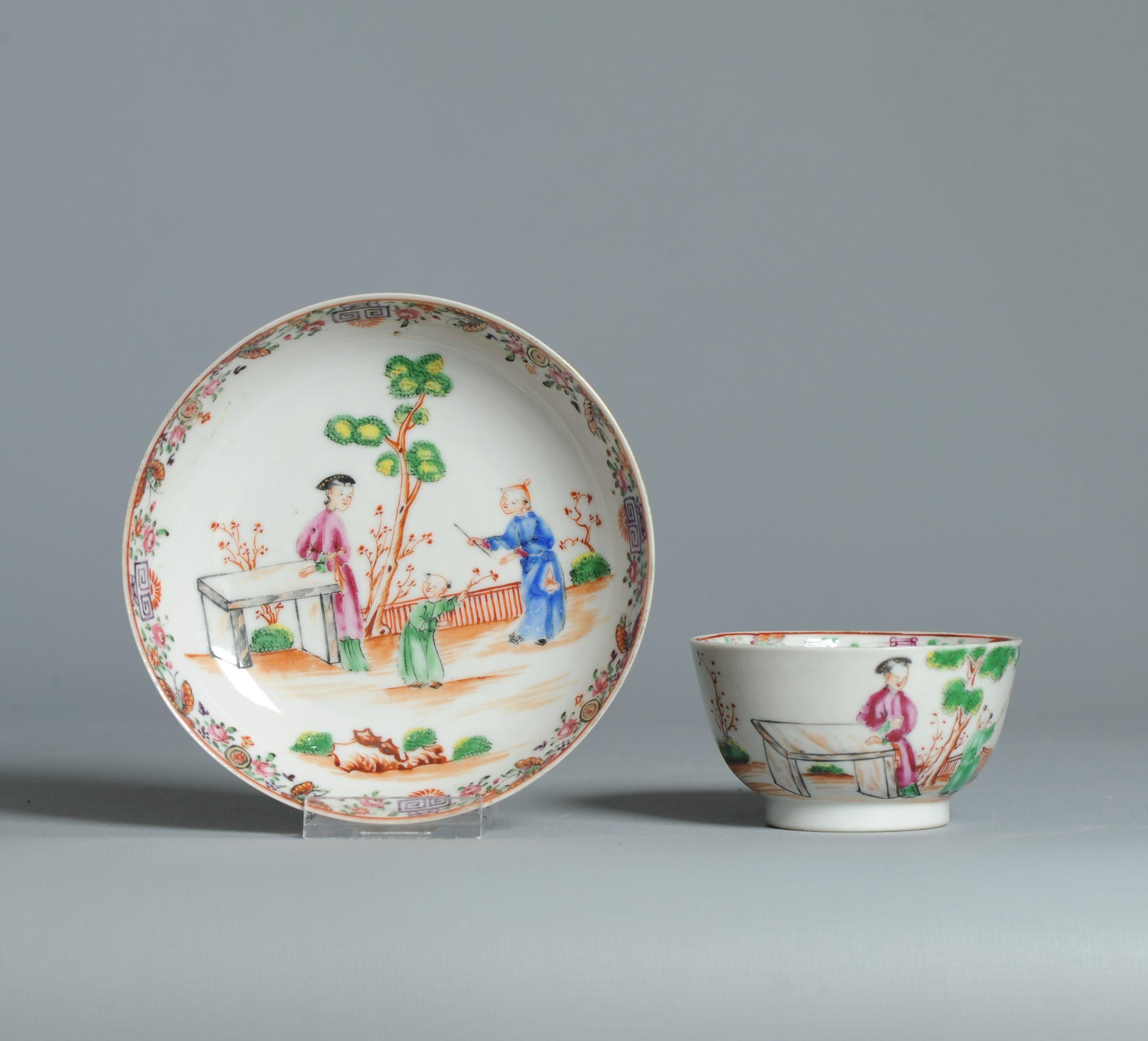 Antiguo 1740-1760 Juego de Café de Porcelana China Figural Rose Qianlong Perio en venta 3