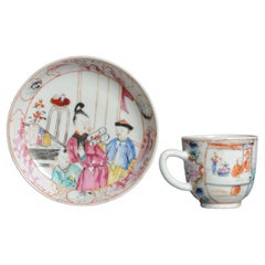 Antique 1740-1760 Chinese Porcelain Coffee Set China Figural Rose Qianlong Perio