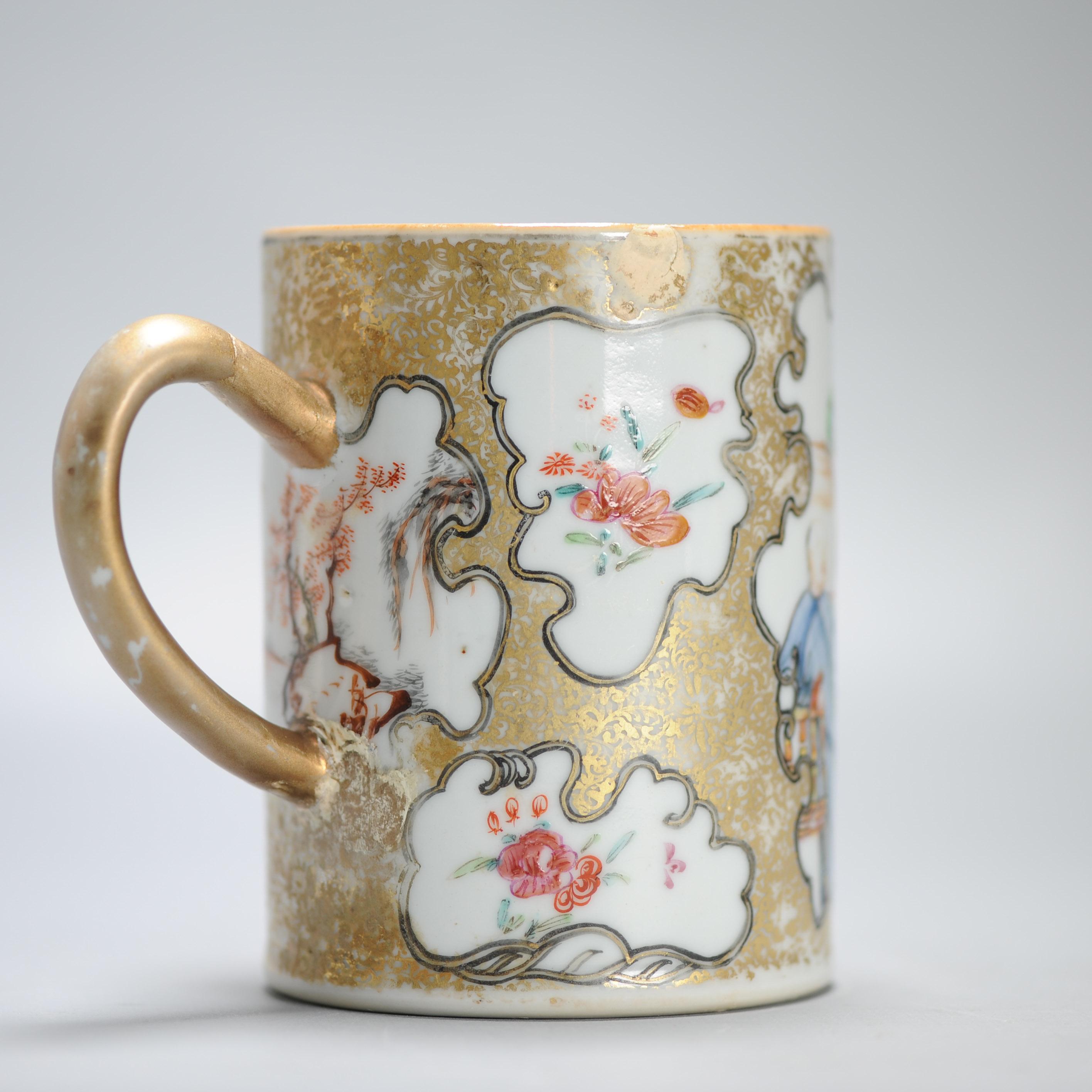 Nous partageons avec vous ce très bel exemple de vaisselle mandarine du 18e siècle. Datant d'environ 1740-1760.
Une scène d'une qualité exceptionnelle
Très richement décorée.

11-3-2025

Condit
poignée restaurée. Eclat rempli sur le bord. Taille :