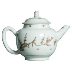 Antique 1740-1760 Chinese Porcelain Teapot China Gold Decoration Qianlong Period