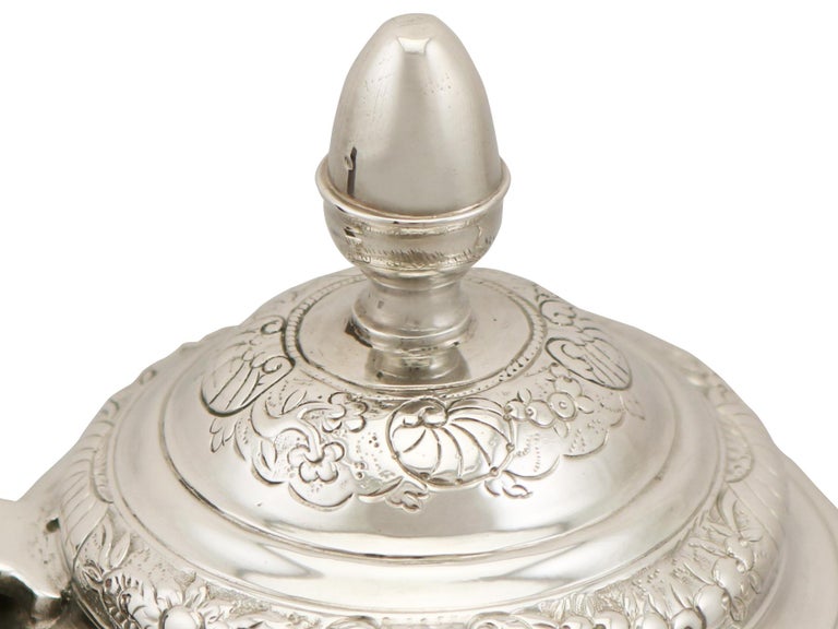 Antique 1740s Newcastle Sterling Silver Coffee Pot For Sale at