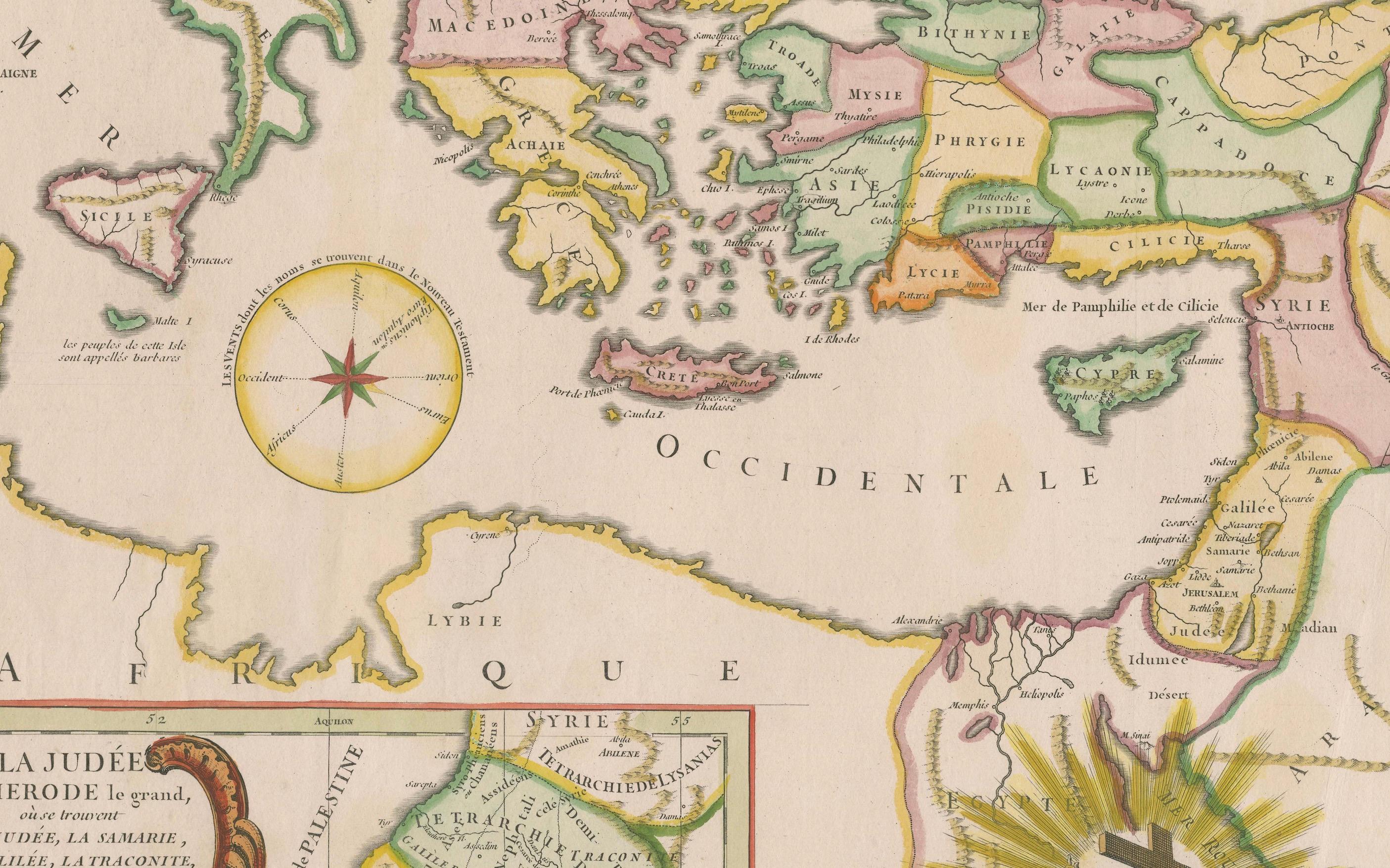 Antique 1743 Map – Travels of Jesus Christ & Apostles by Seutter For Sale 4