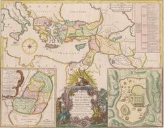 Antike Karte von 1743 - Reisen von Jesus Christus und Aposteln von Seutter