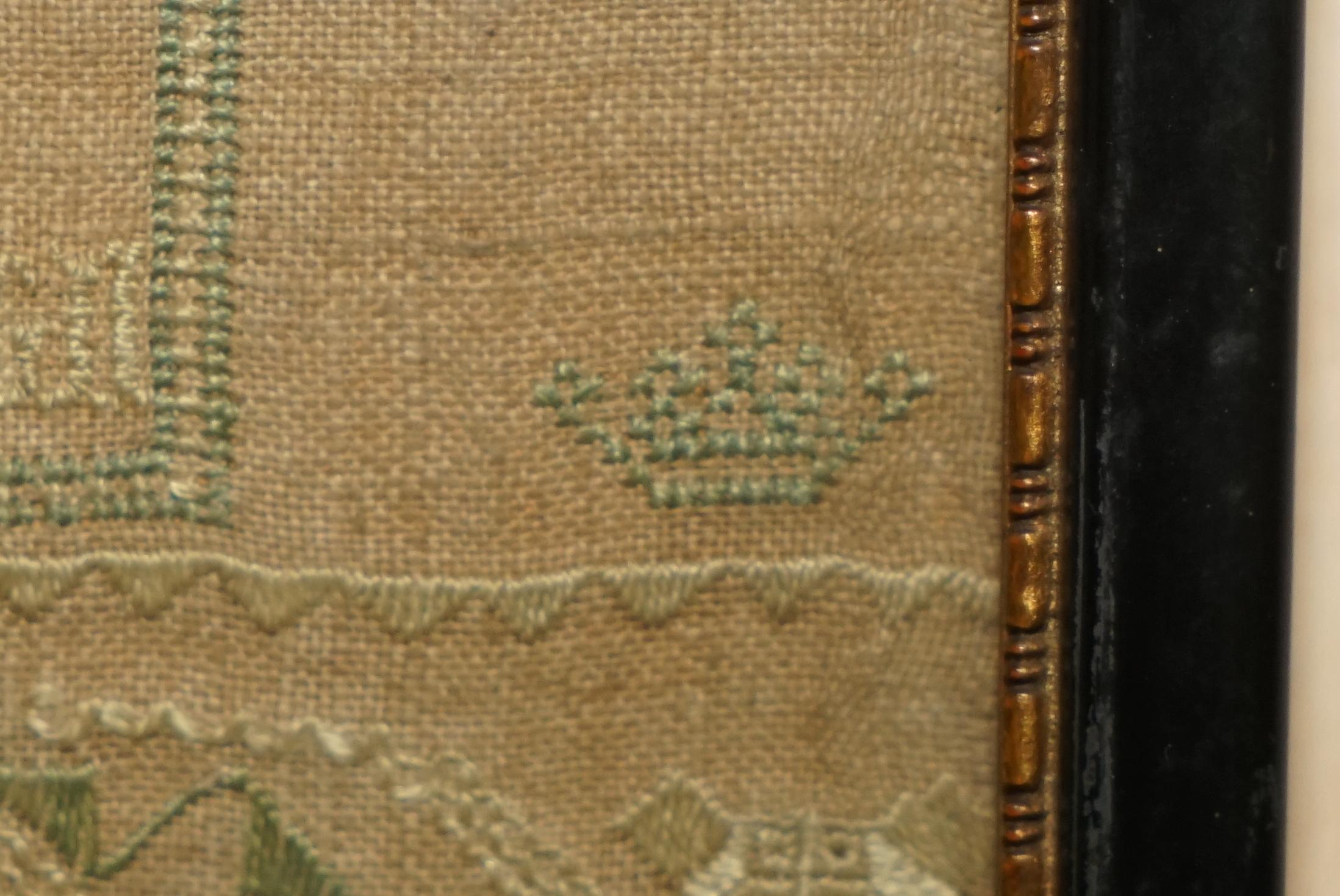 Antique 1747 Mary Campbell of Scotland George II Needlework Sampler For Sale 4