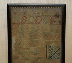 Antique 1747 Mary Campbell of Scotland George II Needlework Sampler