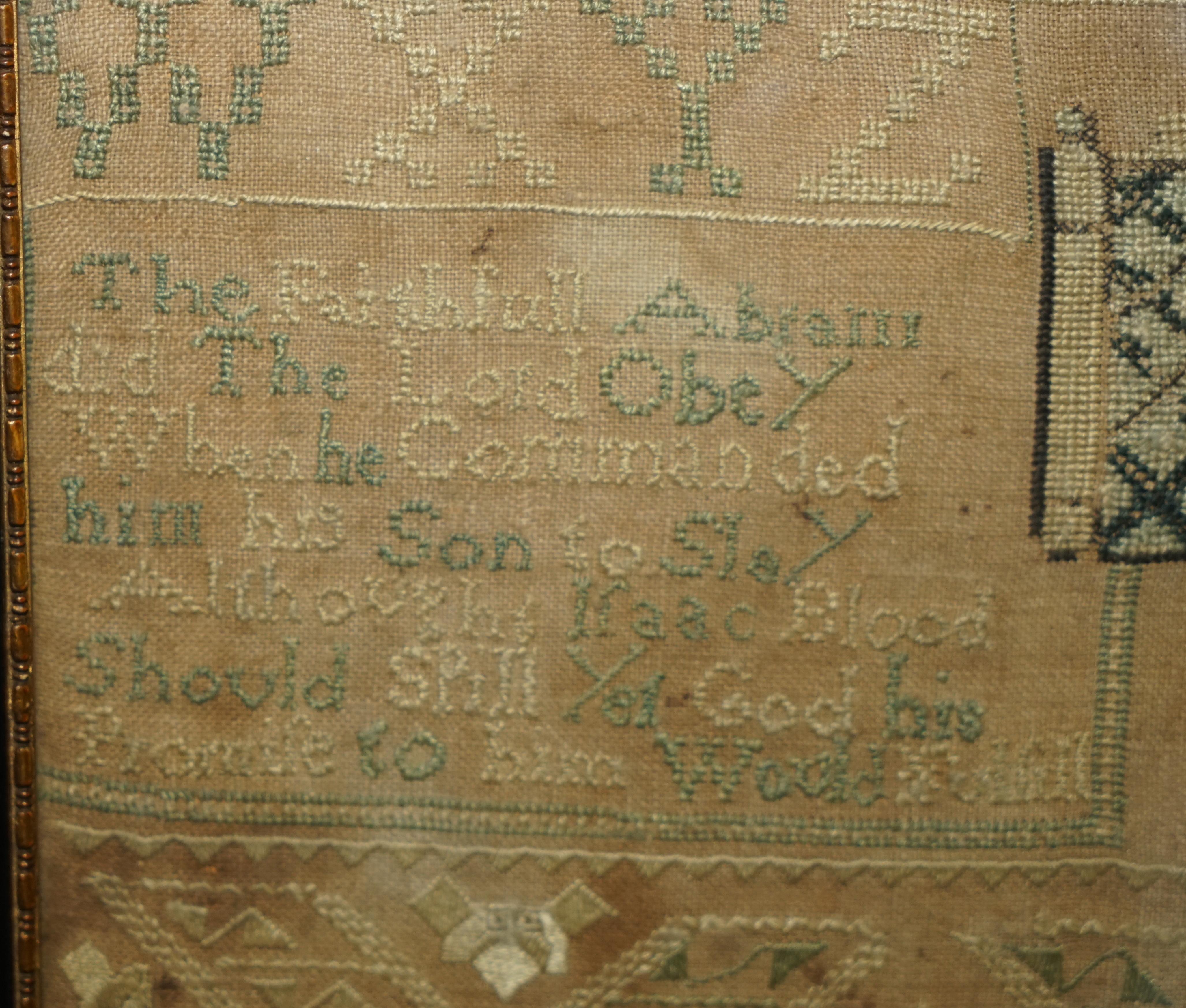 Antique 1747 Mary Campbell of Scotland George II Needlework Sampler For Sale 2