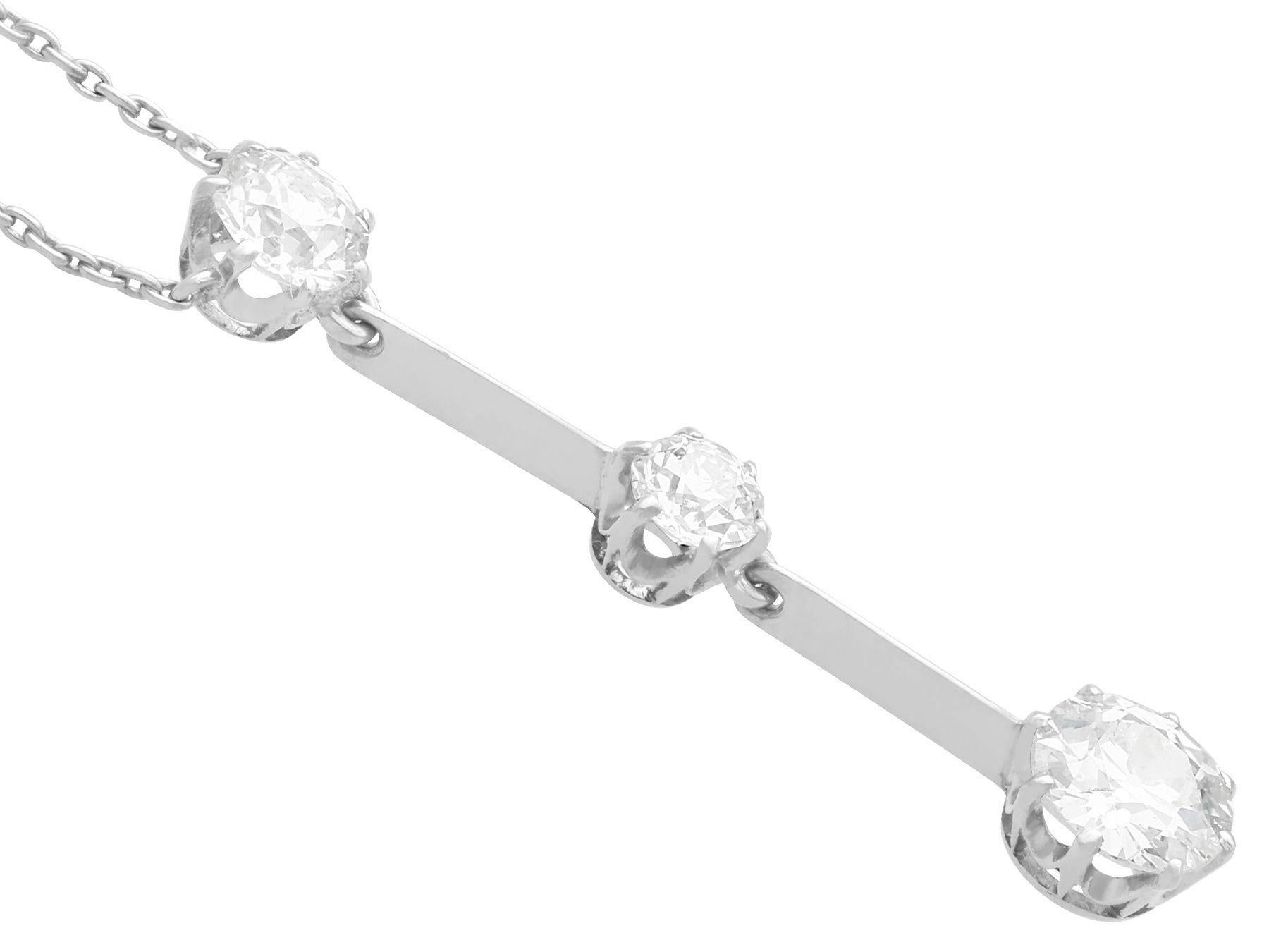 Collar antiguo de diamantes y platino de 1.74 quilates en Excelente estado para la venta en Jesmond, Newcastle Upon Tyne