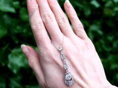 Antique Art Deco 1.75 Carat Diamond and Platinum Drop Pendant