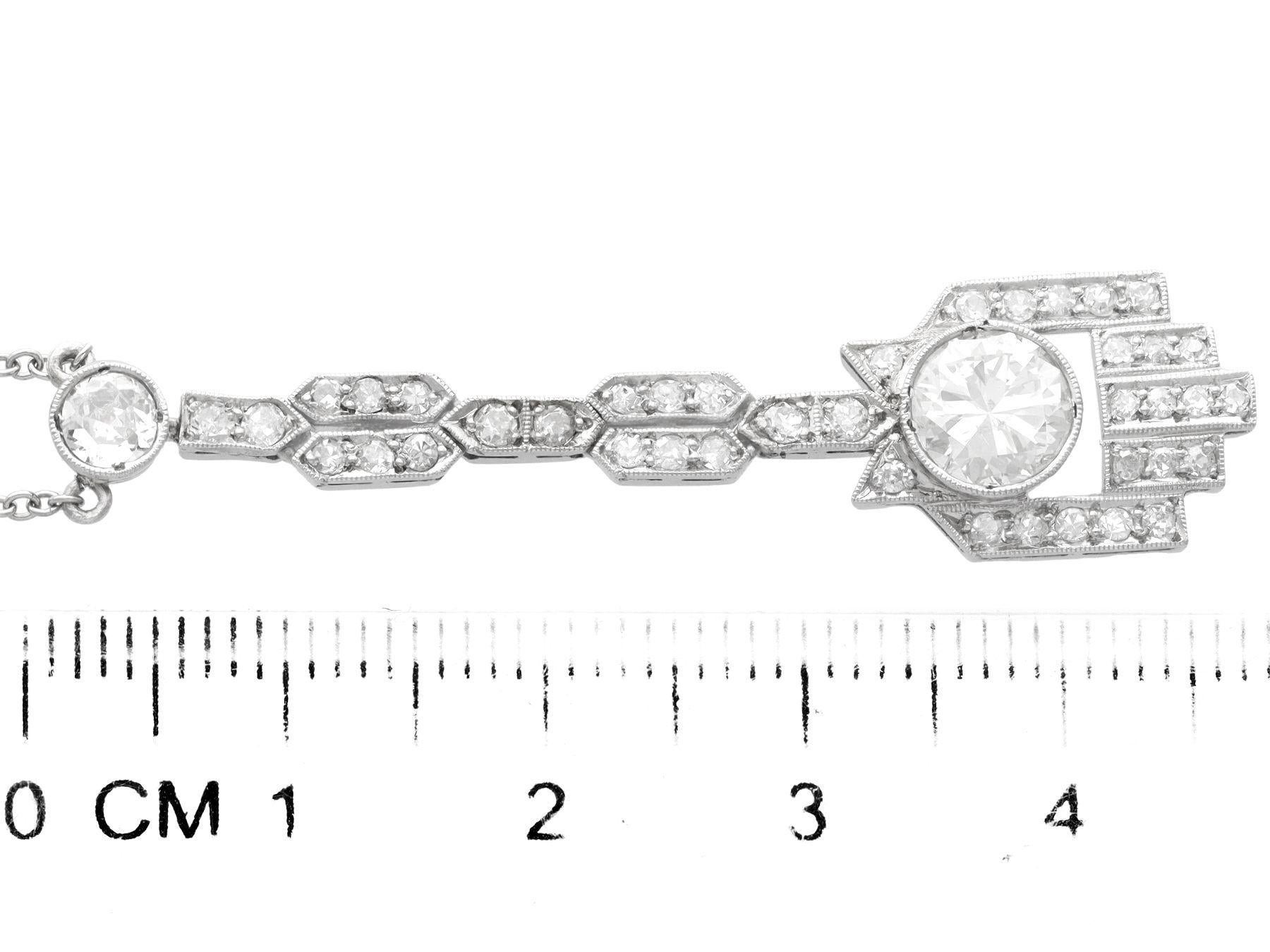 Antiker Art-Déco-Tropfen-Anhänger aus Platin mit 1,75 Karat Diamant und Platin für Damen oder Herren im Angebot