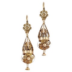 Antique 1870s Rose Gold  Earrings 