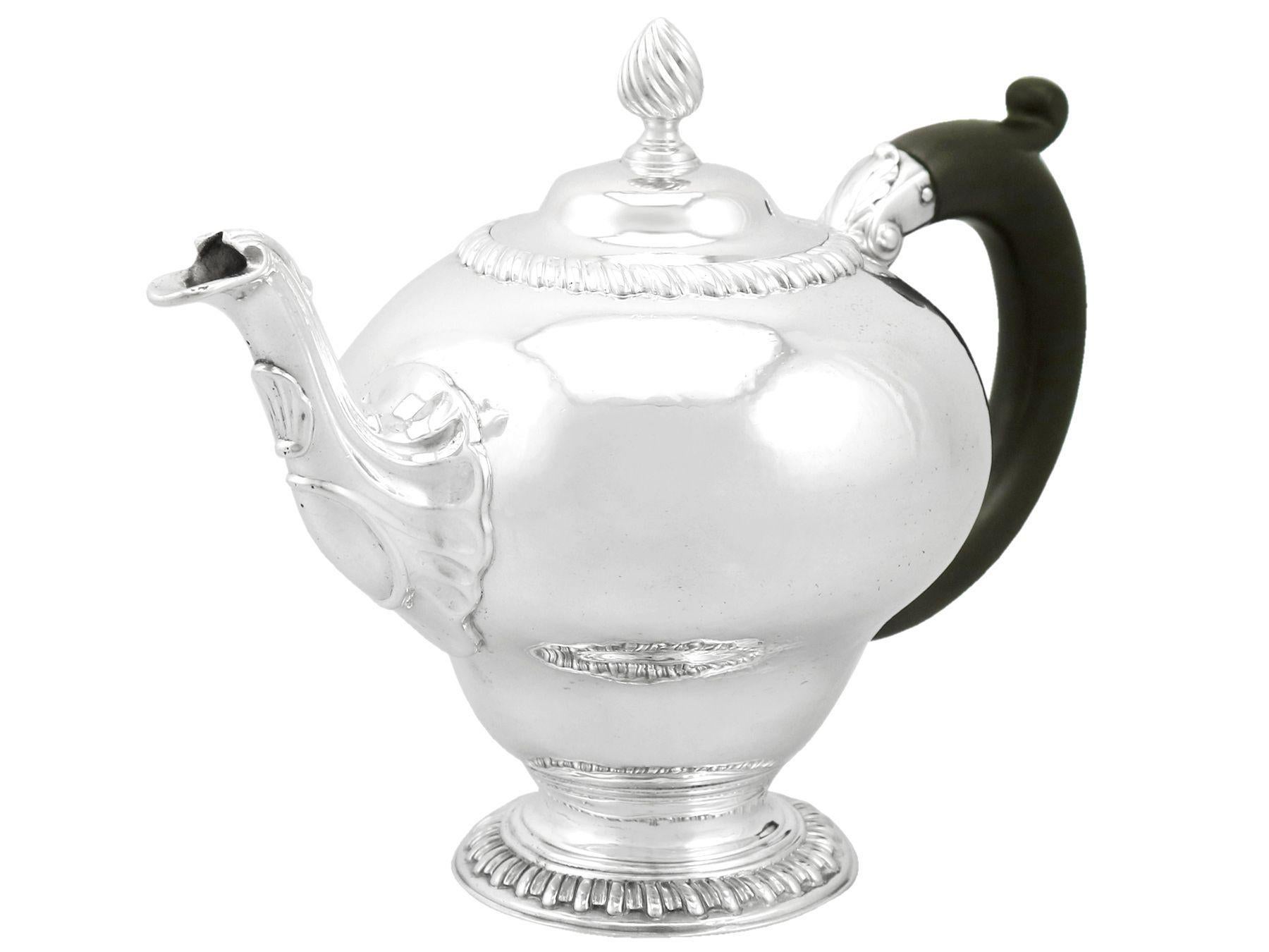 English Antique Georgian Sterling Silver Bachelor Teapot For Sale