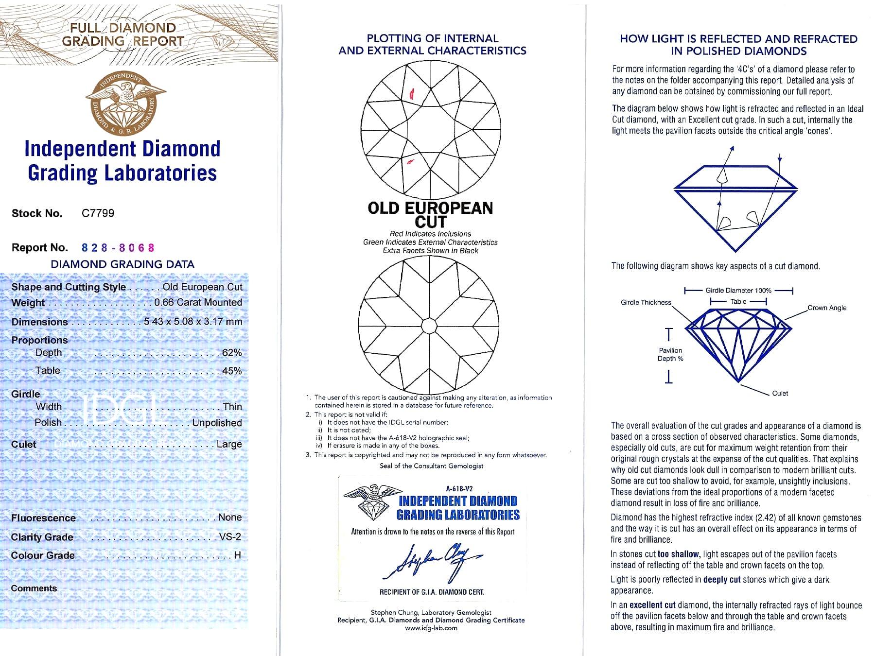 Antique 1.77 Carat Diamond and 14 Karat White Gold Art Deco Pendant For Sale 7
