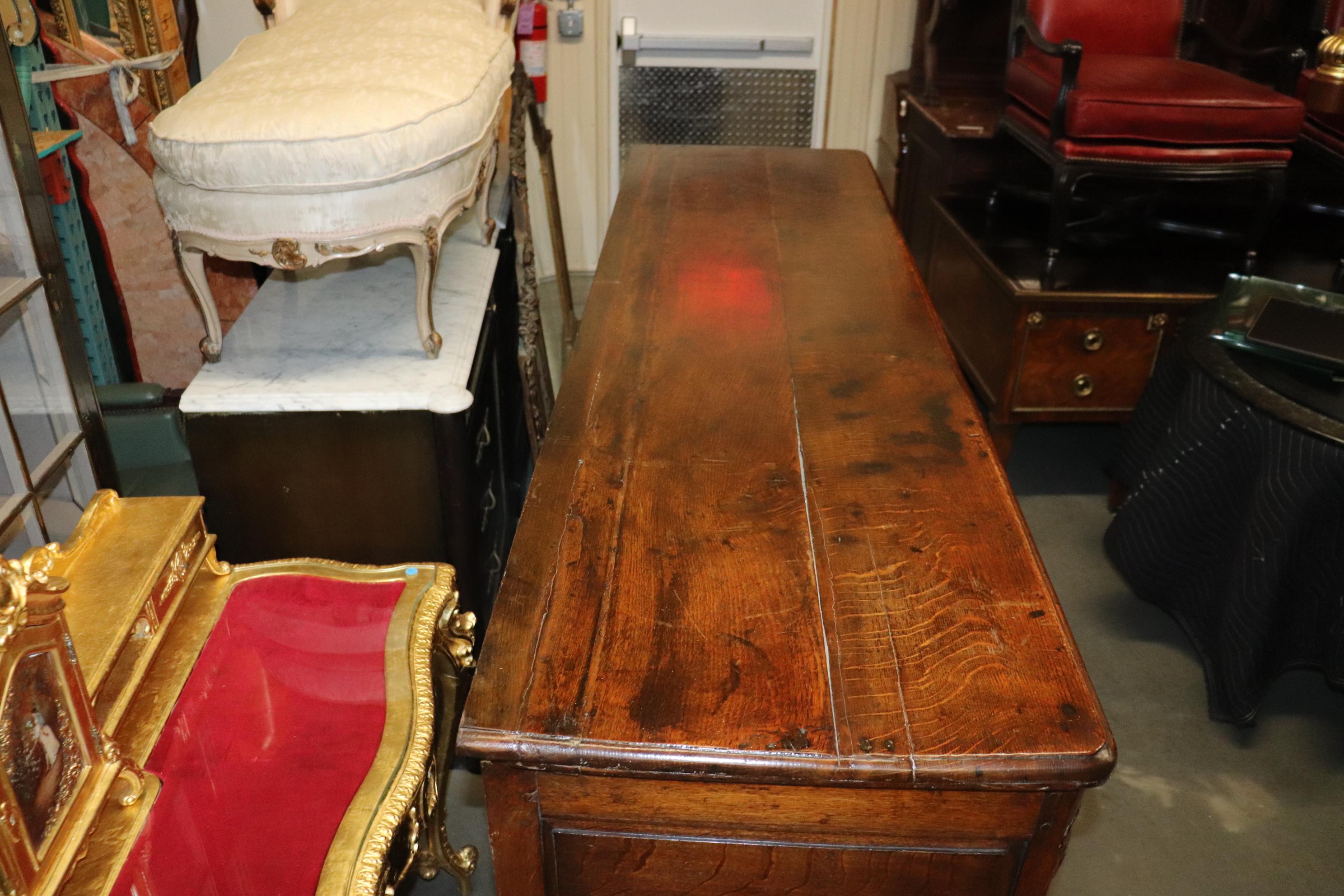 Antique 1770s Era Country French Solid Walnut Carved Sideboard Buffet For Sale 7