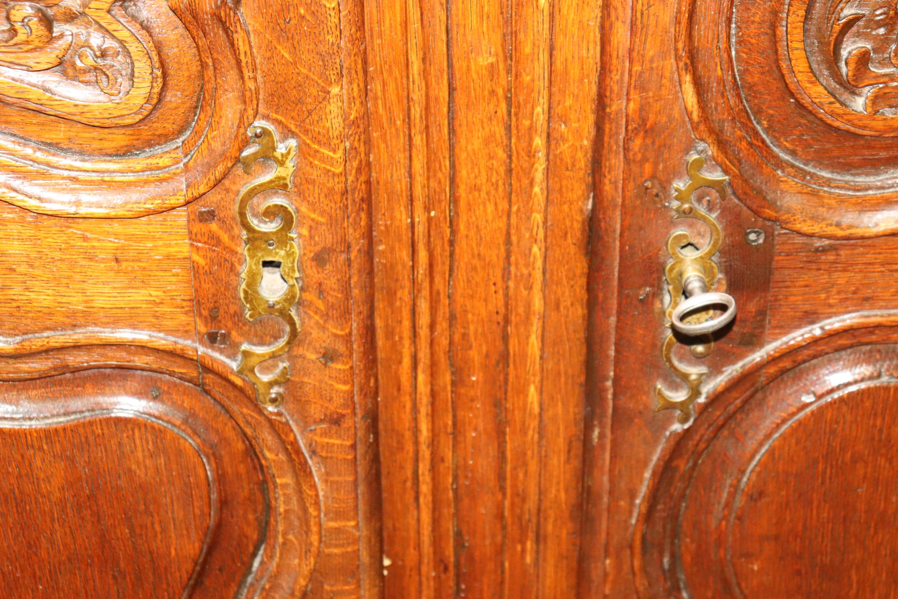 Antique 1770s Era Country French Solid Walnut Carved Sideboard Buffet For Sale 1