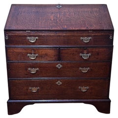 Antike 1780s George III Englisch Oak Bureau