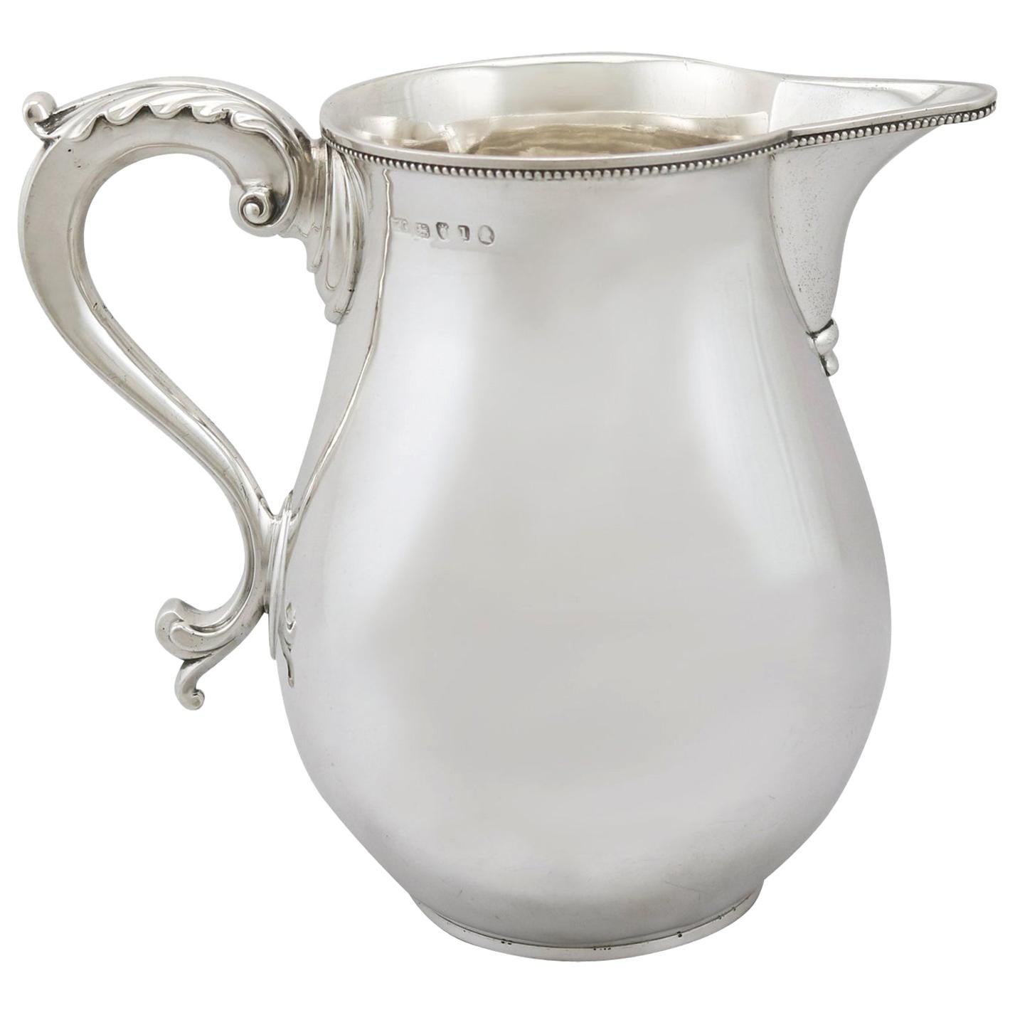 Antique 1780s Sterling Silver Beer or Water Jug by Thomas Chawner