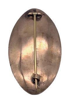 Antique 1785 Georgian Handpainted Sentimental Miniature Gold Brooch