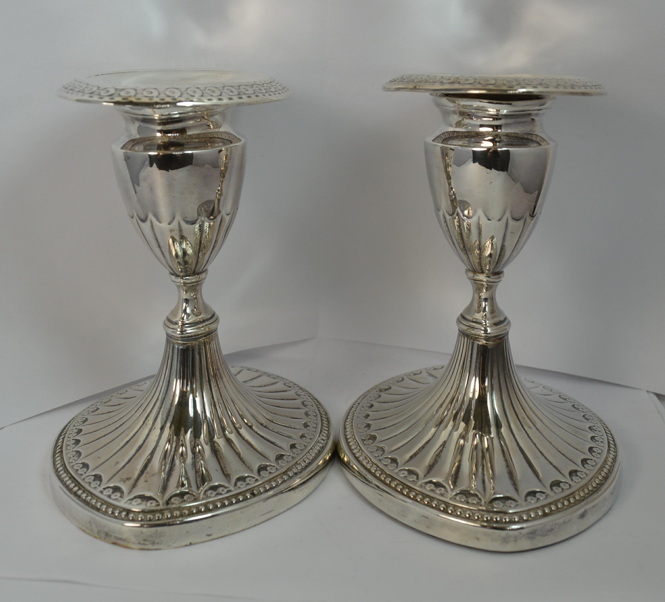 Antique 1786 Georgian Pair of Candlesticks by John Parsons In Good Condition In St Helens, GB