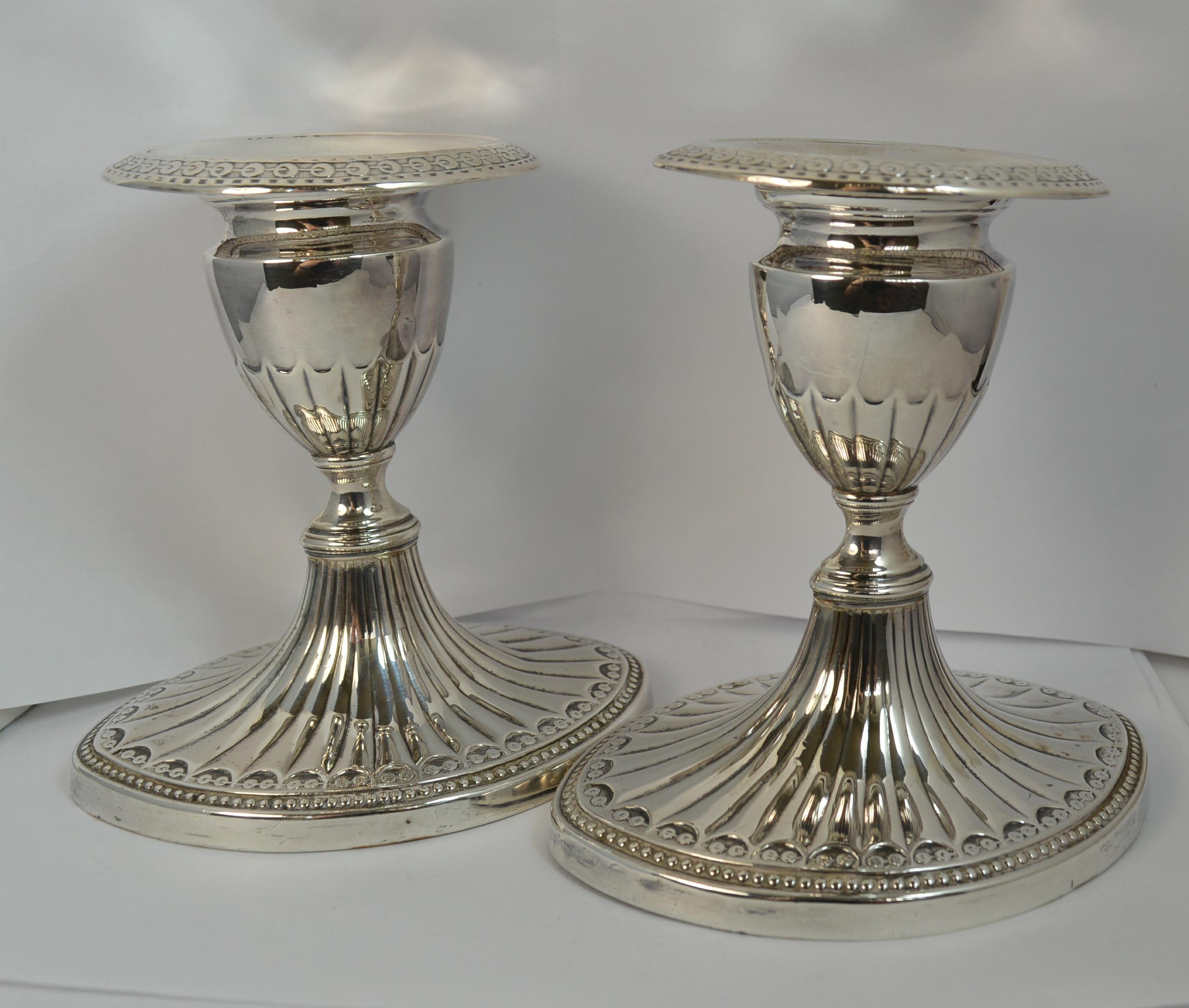 Women's or Men's Antique 1786 Georgian Pair of Candlesticks by John Parsons