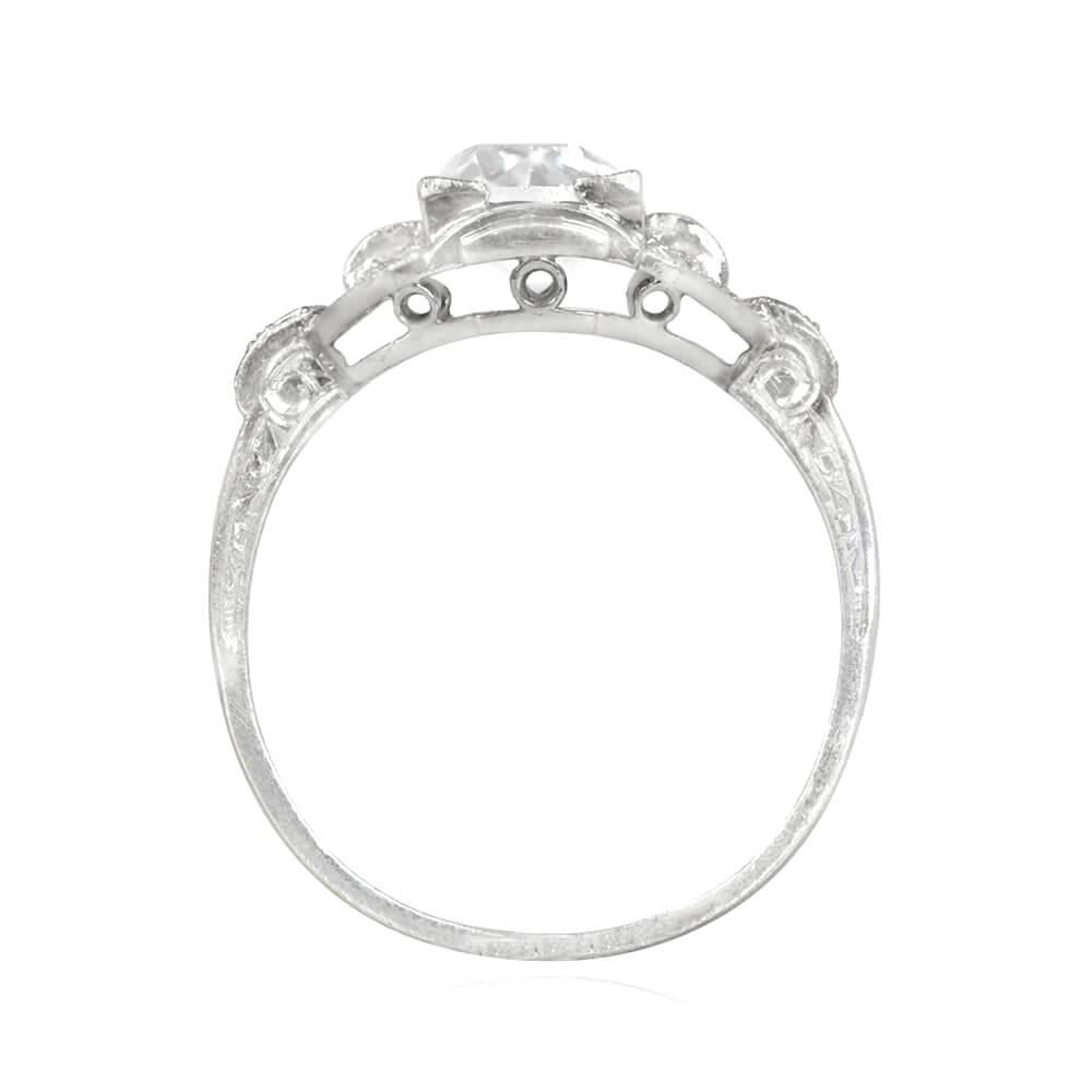 Step into the allure of a captivating antique ring, showcasing the remarkable beauty of an old European diamond. Nestled within box prongs, a luminous 1.78-carat old European diamond takes center stage, emanating a warm glow with its J color and VS2