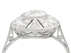 Antique 1.79 Carat Diamond and White Gold Cocktail Ring, Circa 1930