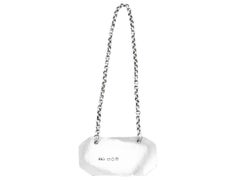 Antike 1790er Jahre Newcastle Sterlingsilber- Rum-Dekanteretikett oder Flaschenticket