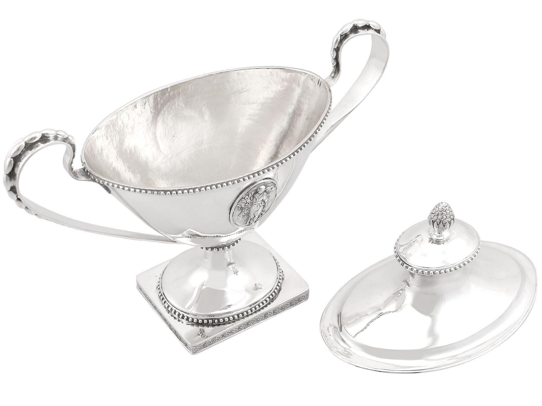 Antique 1791 Swedish Silver Sauce Tureens For Sale 3
