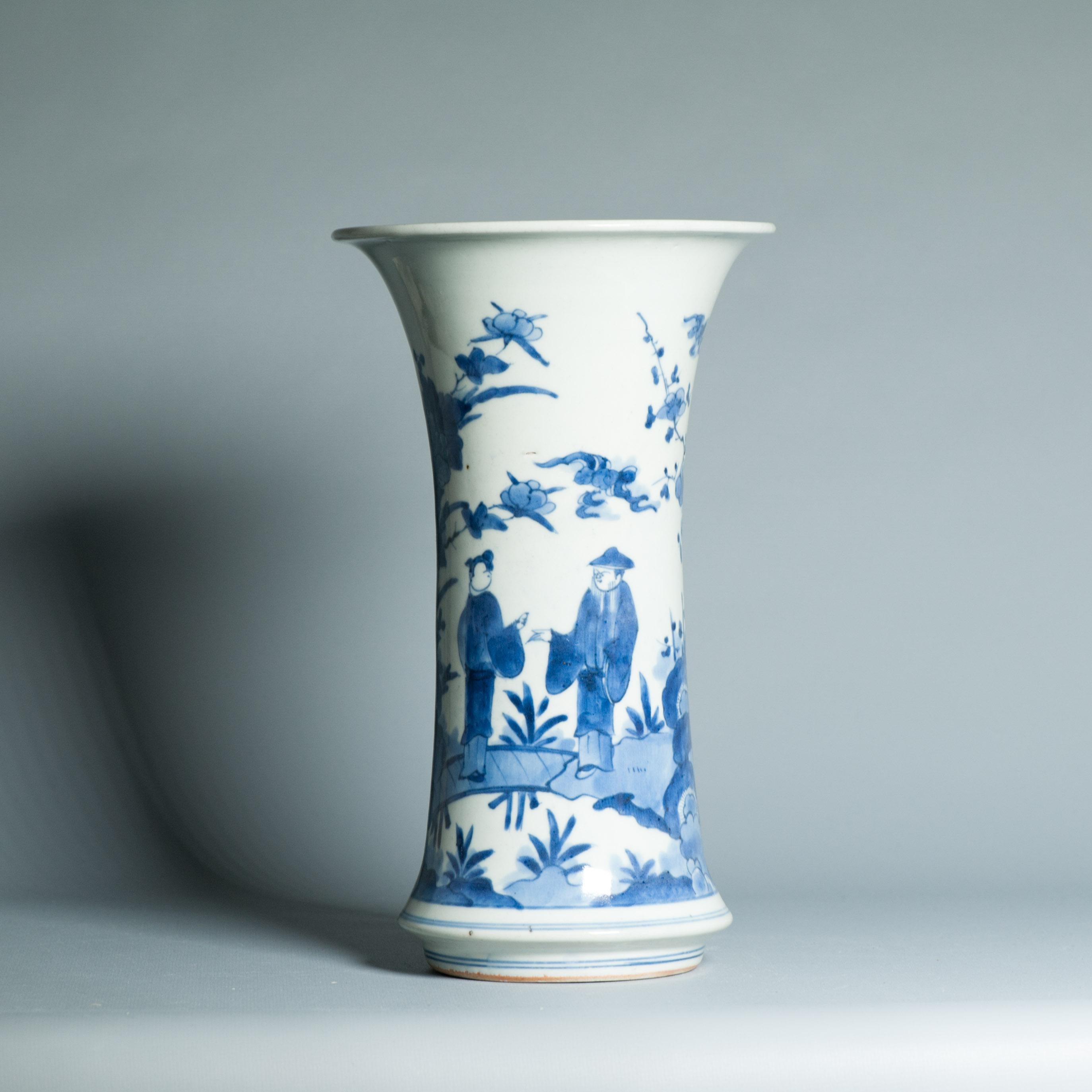 Antike 17C Japanisches Porzellan Blau Weiß Edo Periode Arita Vase Blumen im Angebot 10