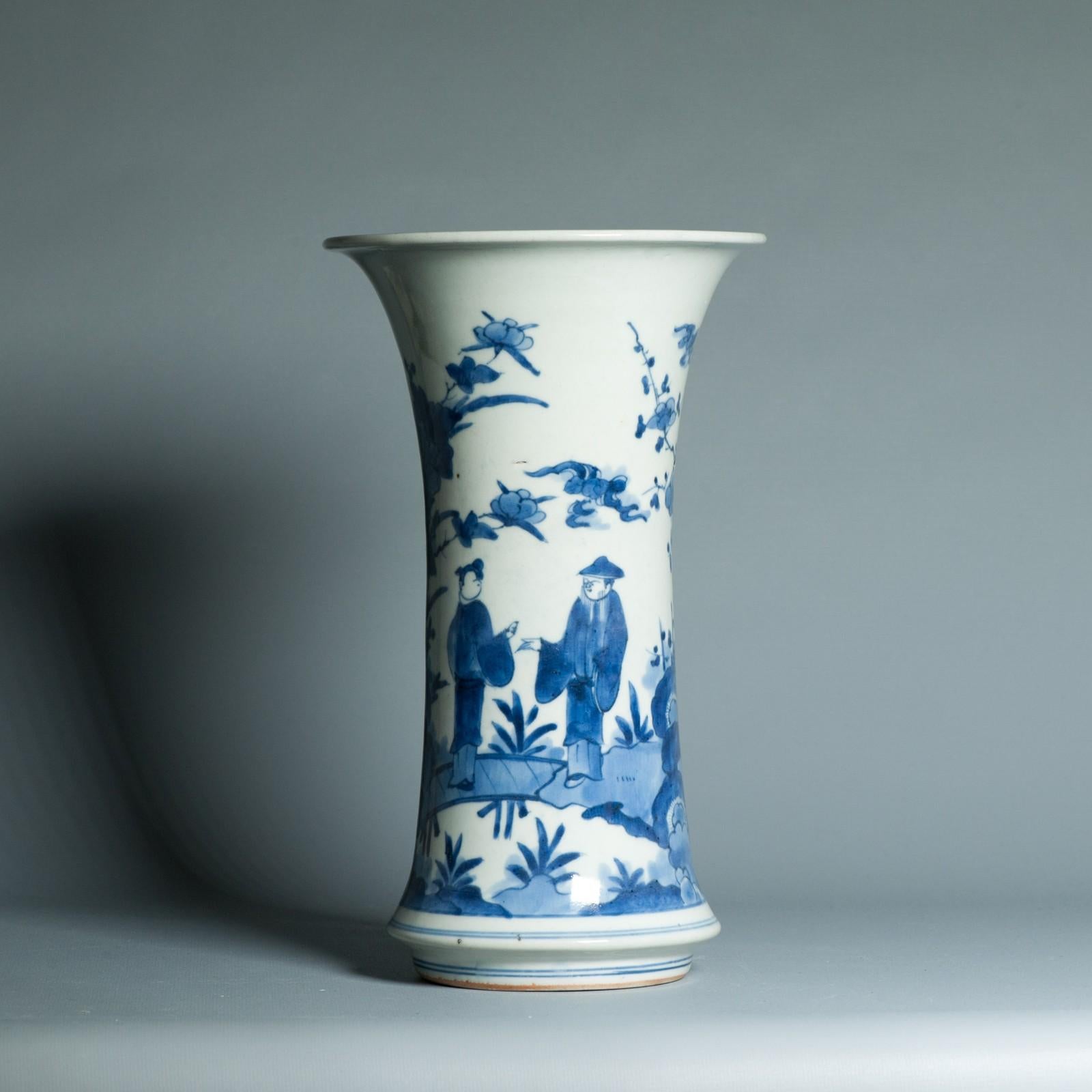 Antike 17C Japanisches Porzellan Blau Weiß Edo Periode Arita Vase Blumen im Angebot 14