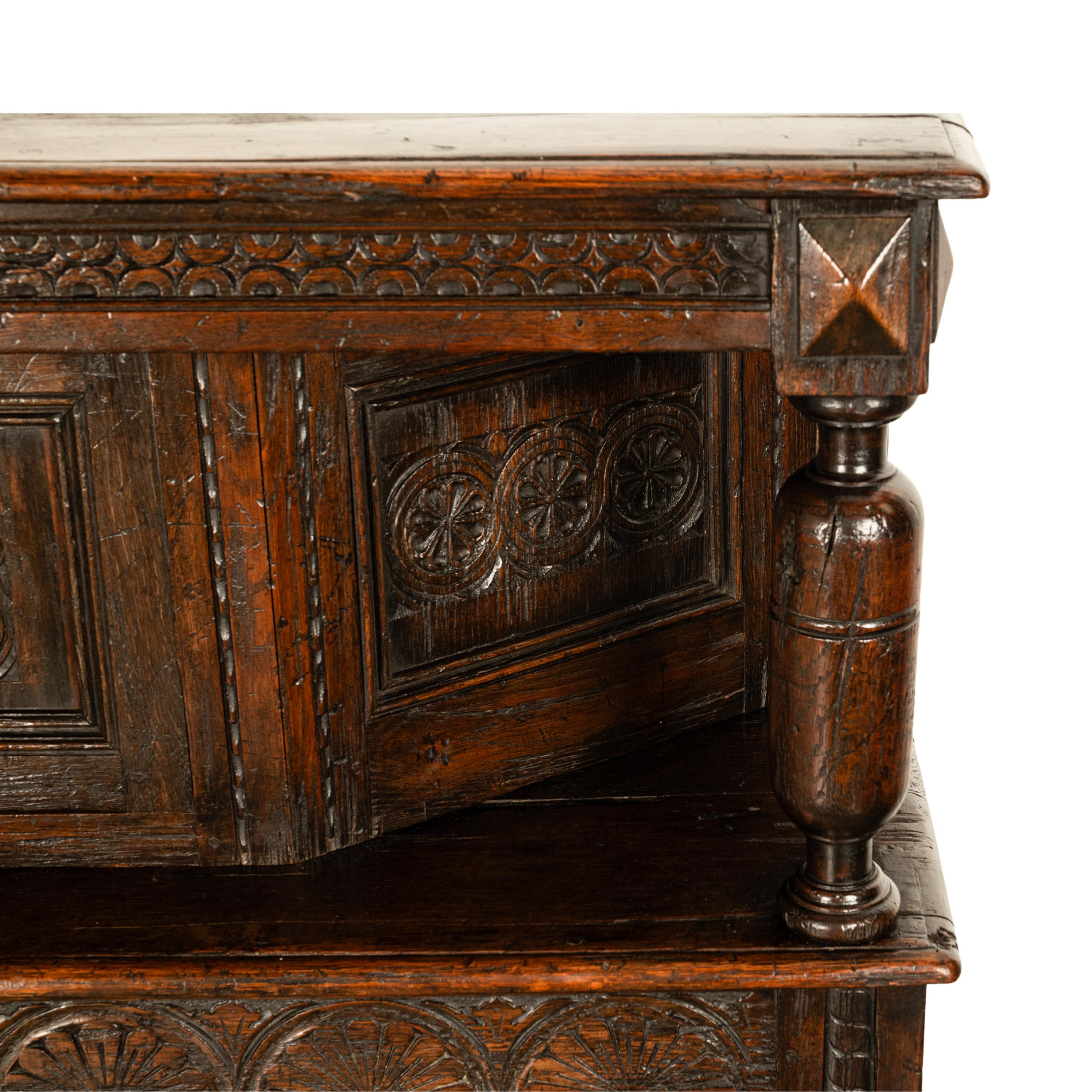 Antique 17th C Elizabethan Tudor Period Carved Oak Court Cupboard Cabinet 1600 8