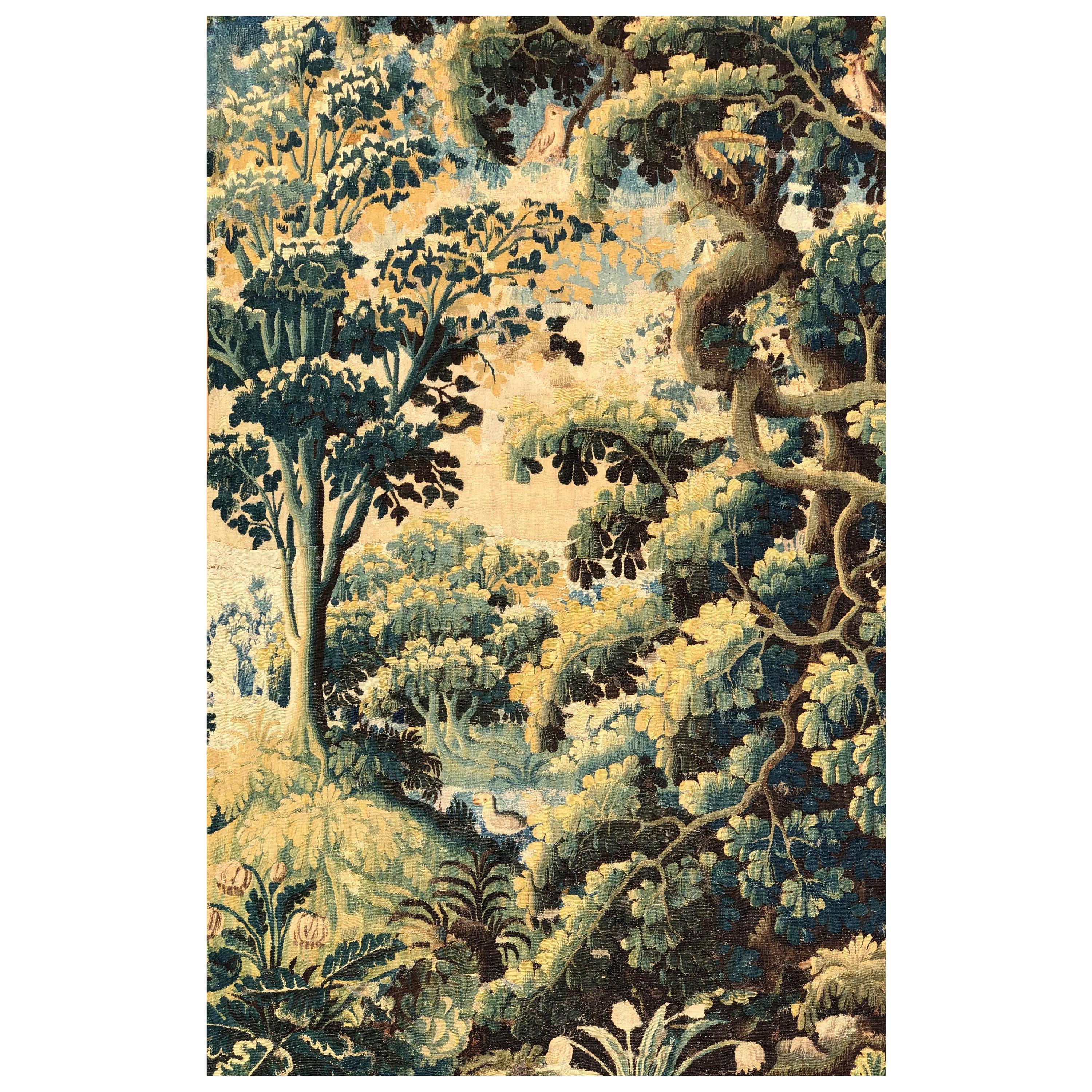 Antique 17th Century Flemish Renaissance Landscape Tapestry