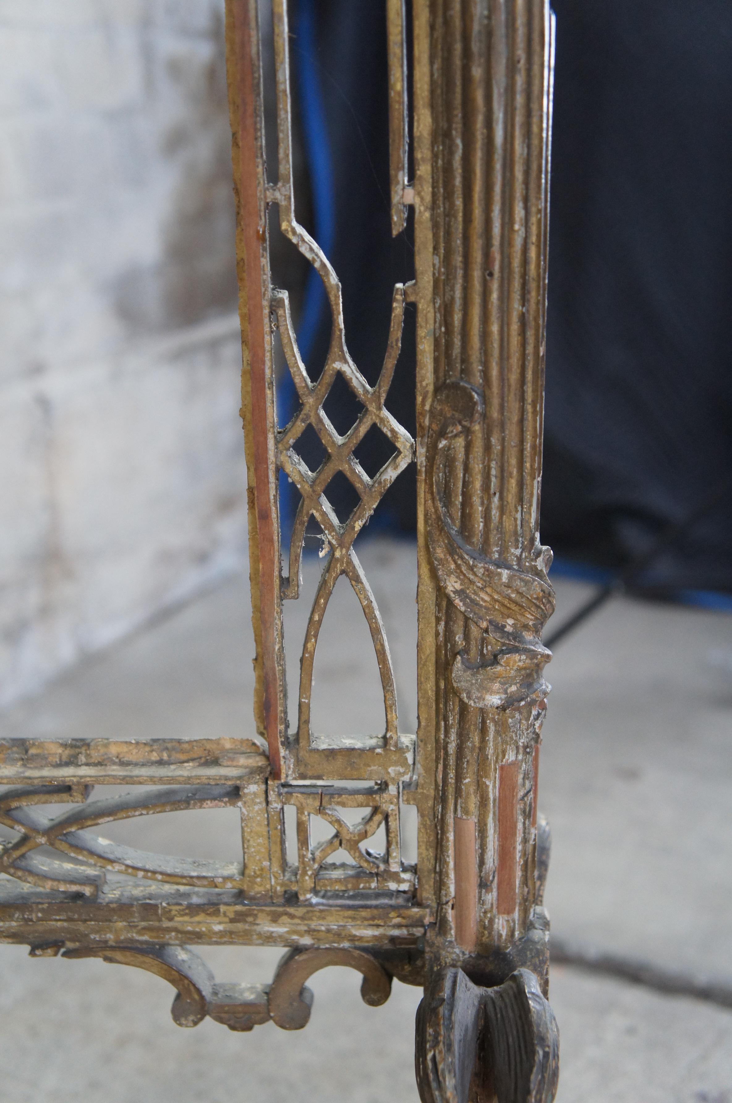 Antique 17th C. French Directoire Gilt Wood Fretwork Fireplace Tapestry Screen 5 For Sale 3