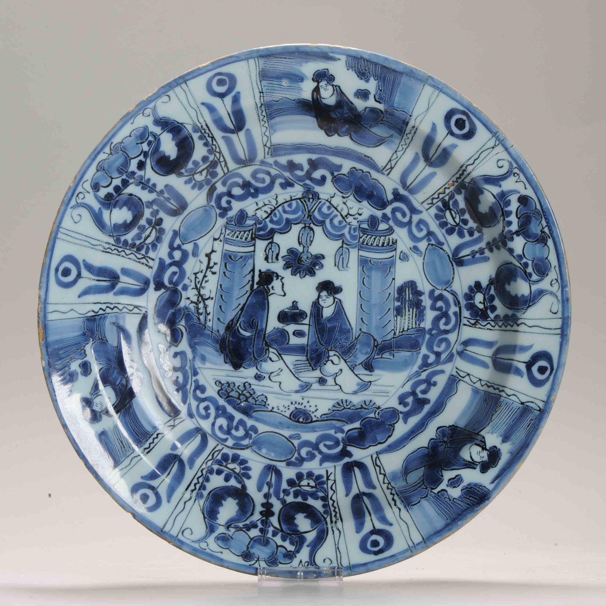 Antiquités A.I.C C. Bleu et blanc Faïence hollandaise de Delftware en vente 5