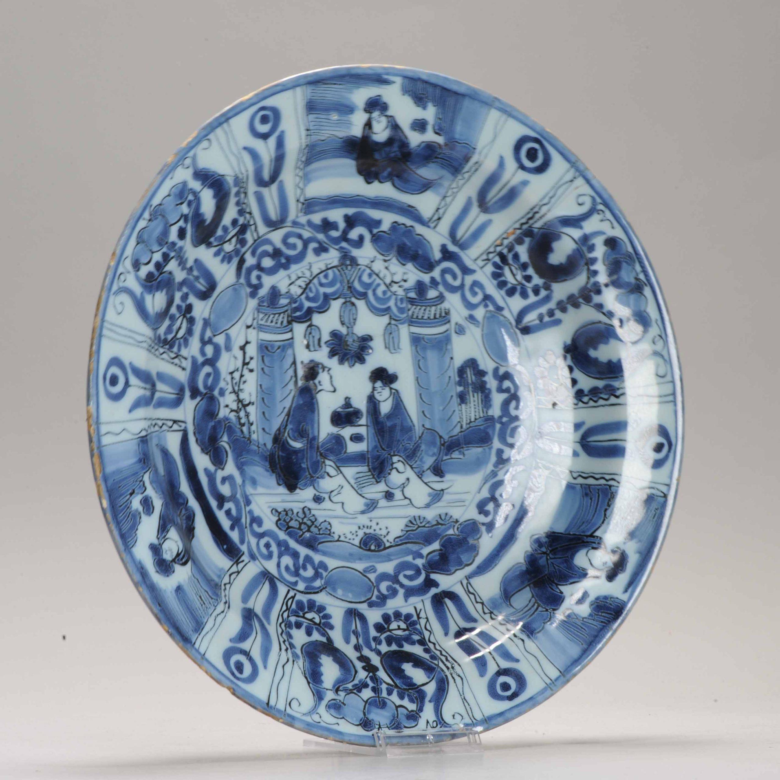 Antiquités A.I.C C. Bleu et blanc Faïence hollandaise de Delftware en vente 6