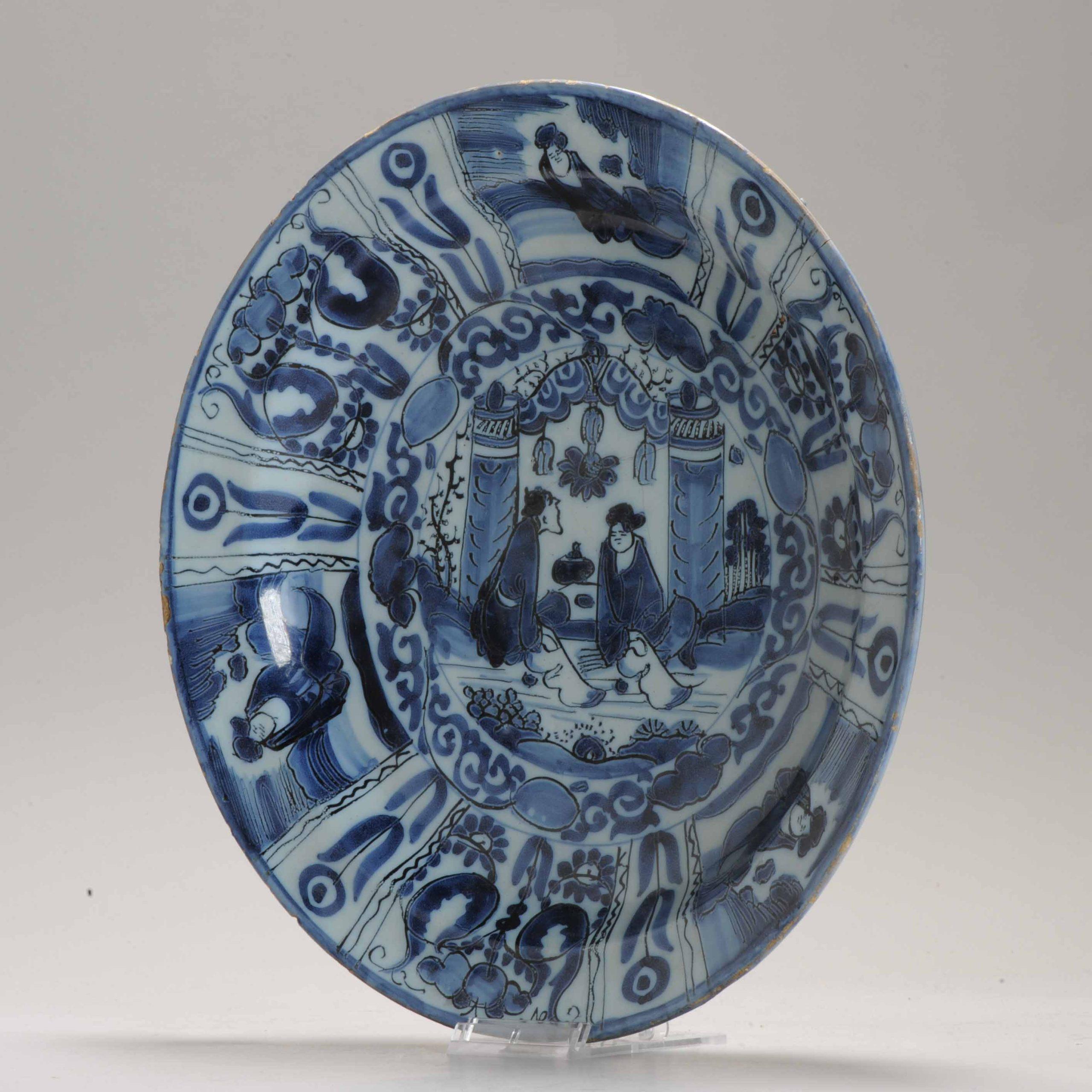 Porcelaine Antiquités A.I.C C. Bleu et blanc Faïence hollandaise de Delftware en vente