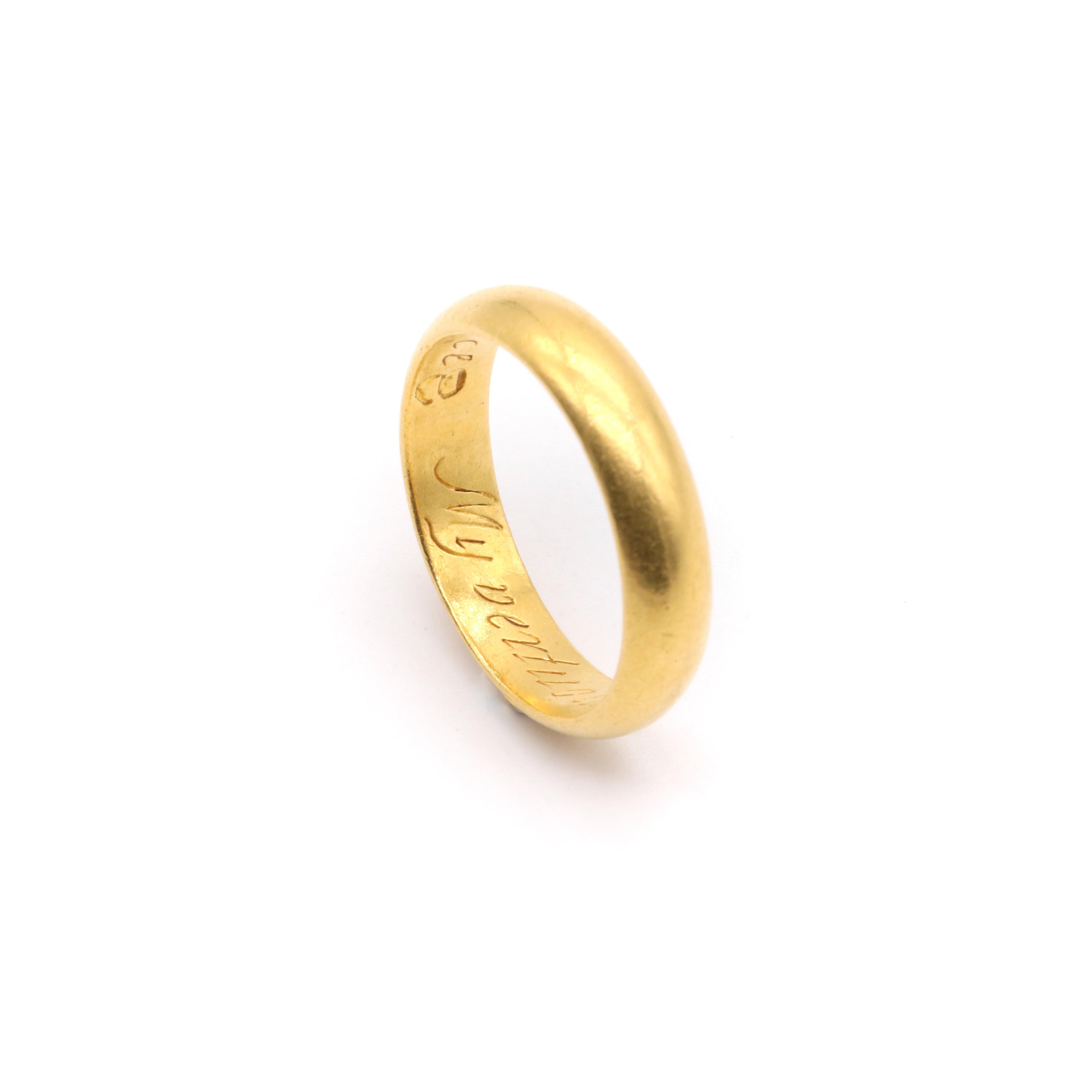 Antiker 22 Karat Gold Posy-Ring aus dem 17. Jahrhundert, My Vertuous Choice Makes Me Rejoyce im Angebot 2