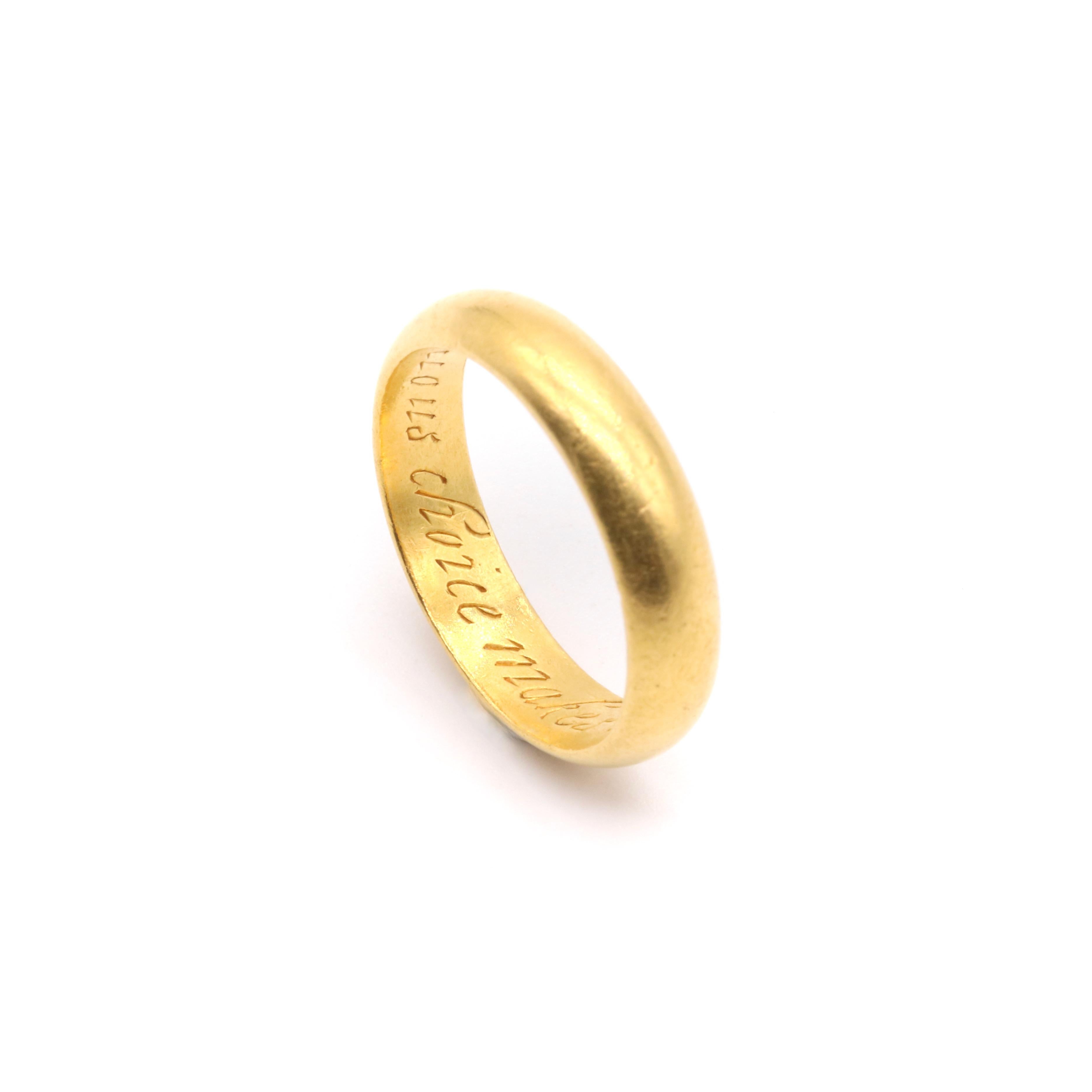 Antiker 22 Karat Gold Posy-Ring aus dem 17. Jahrhundert, My Vertuous Choice Makes Me Rejoyce im Angebot 3
