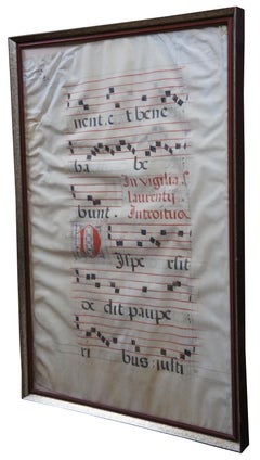 Antique 17th Century Antiphonal Religious Sheet Music Roman Catholic Vellum